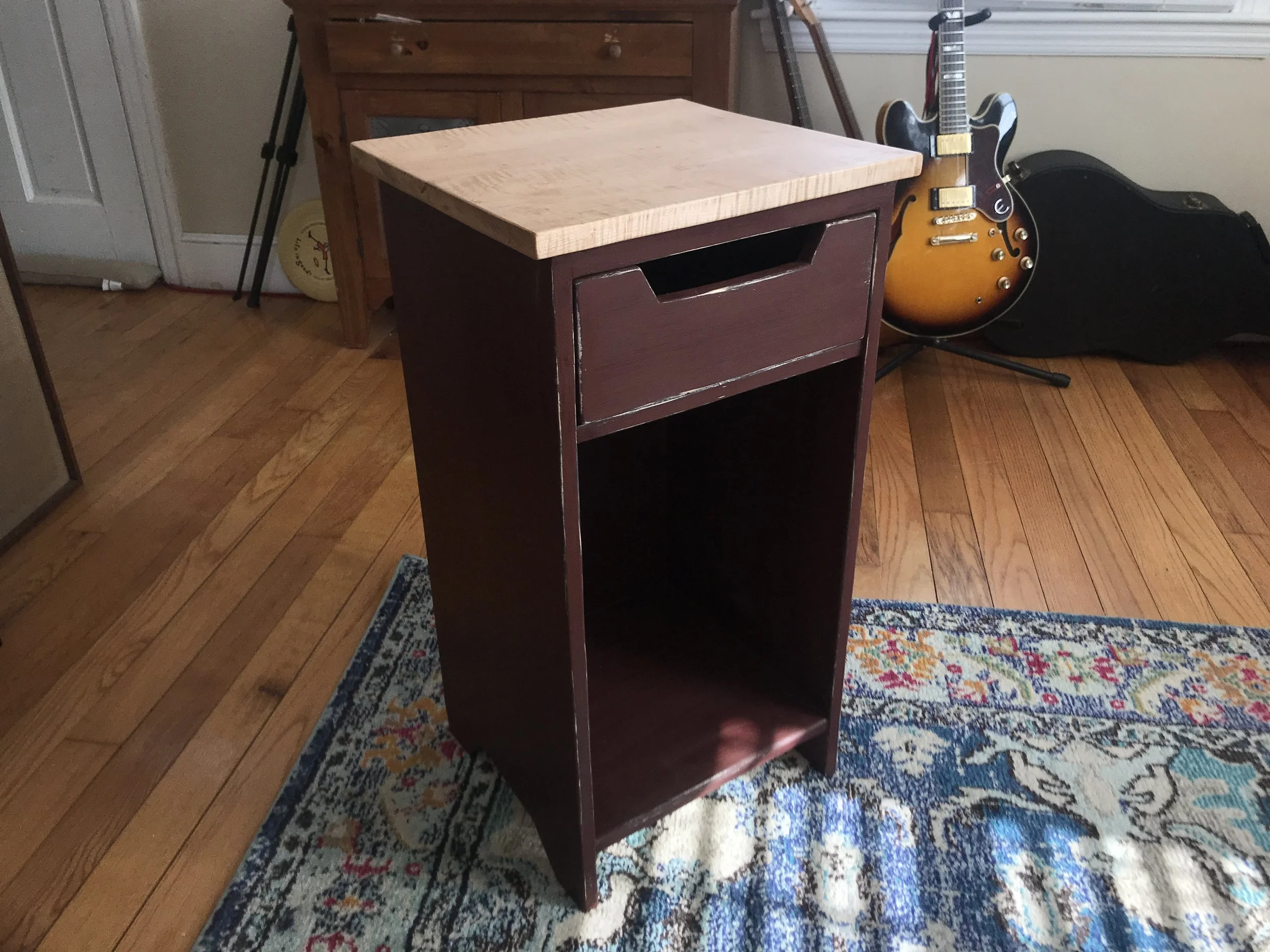 Night Stand - Distressed w/ Maple Top