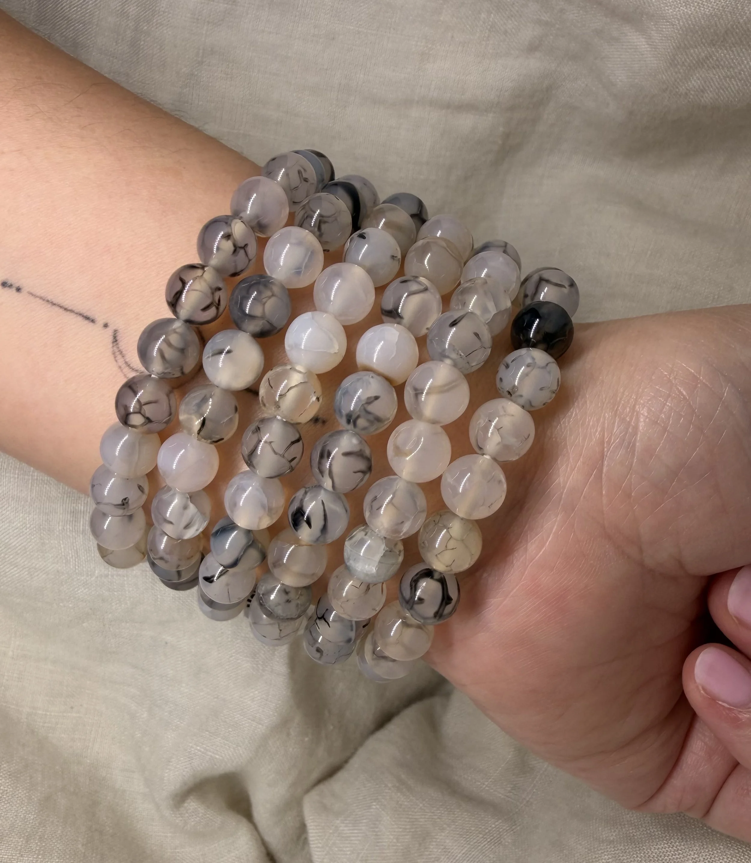 Dragon Vein Agate Bracelet | Strength & Protection
