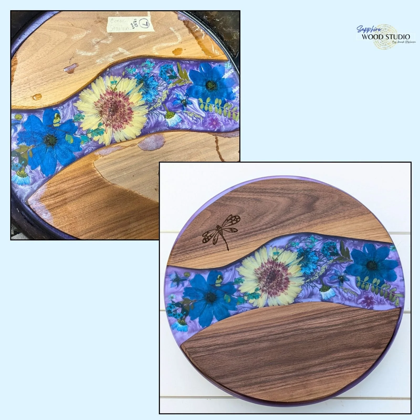 Before and after from a recent class in Murfreesboro. Who's got next? 😃
One thing I love about working with epoxy resin is that it's forgiving if you get the mix right. A good planer or lots of sanding can take care of any spills and the right finis