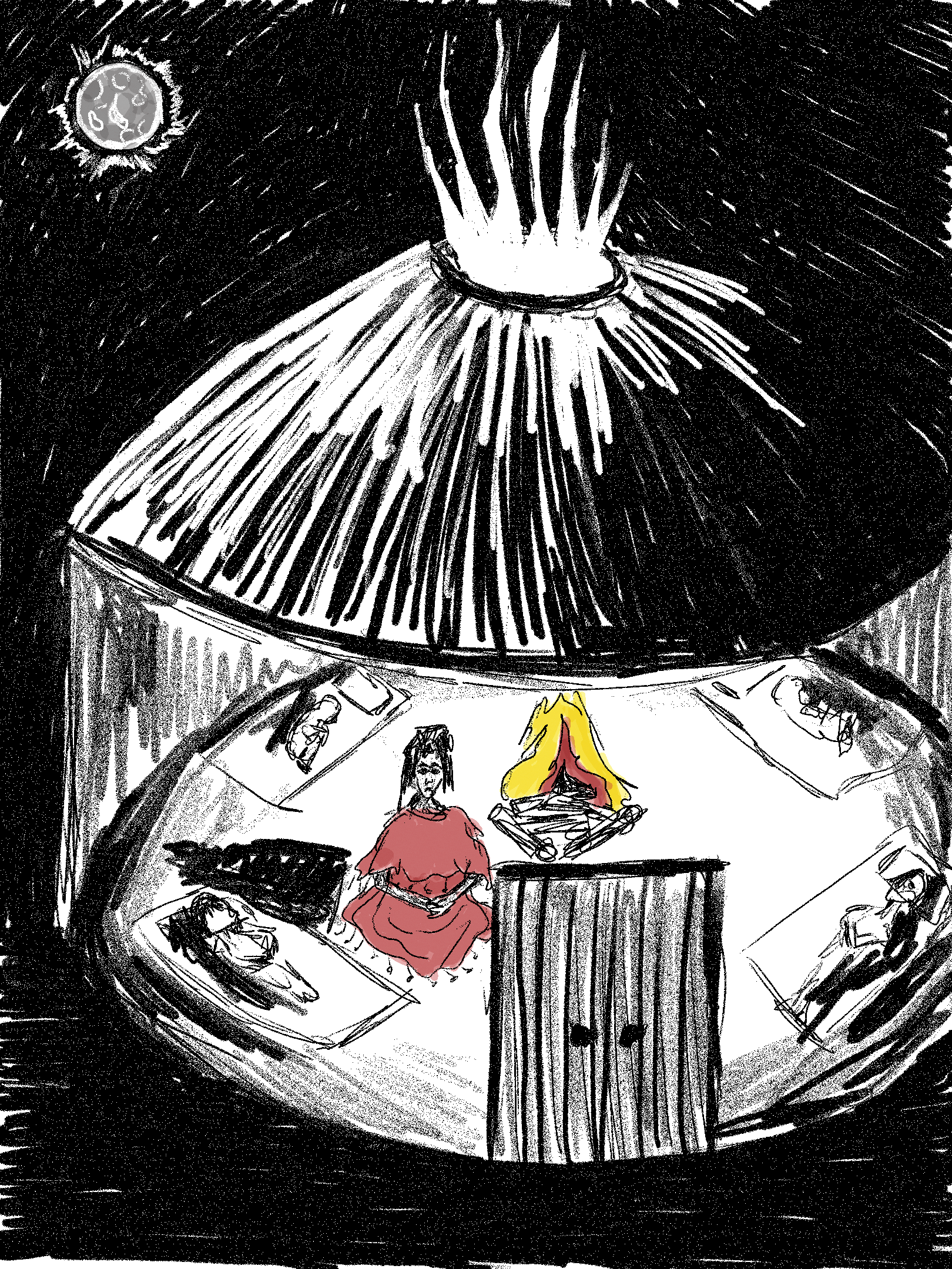 "Ancestral Yurt, healing parts" - Drawn on Remarkable Tablet in Pencil - February 2025