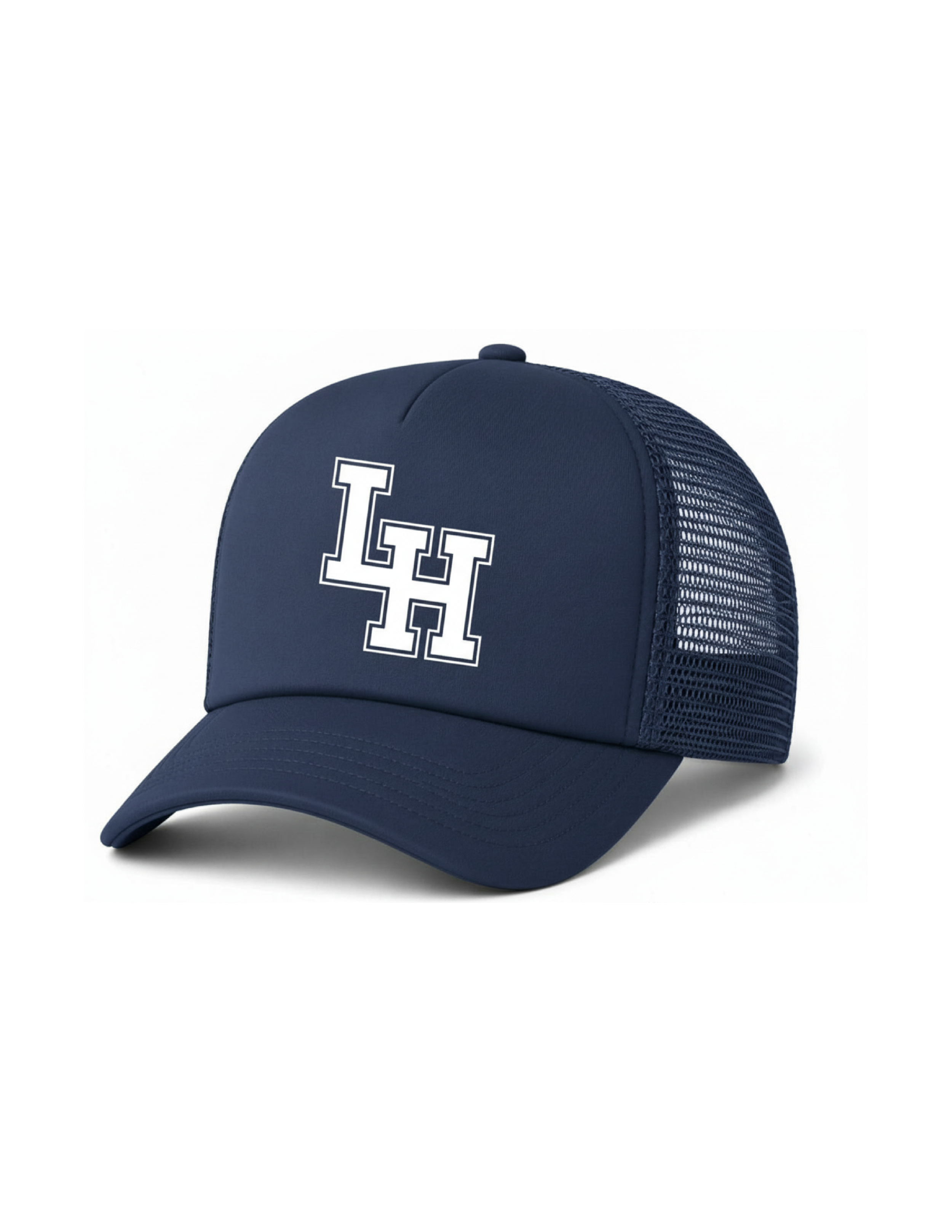 Value Cap Foam Trucker Hat Navy LH.png