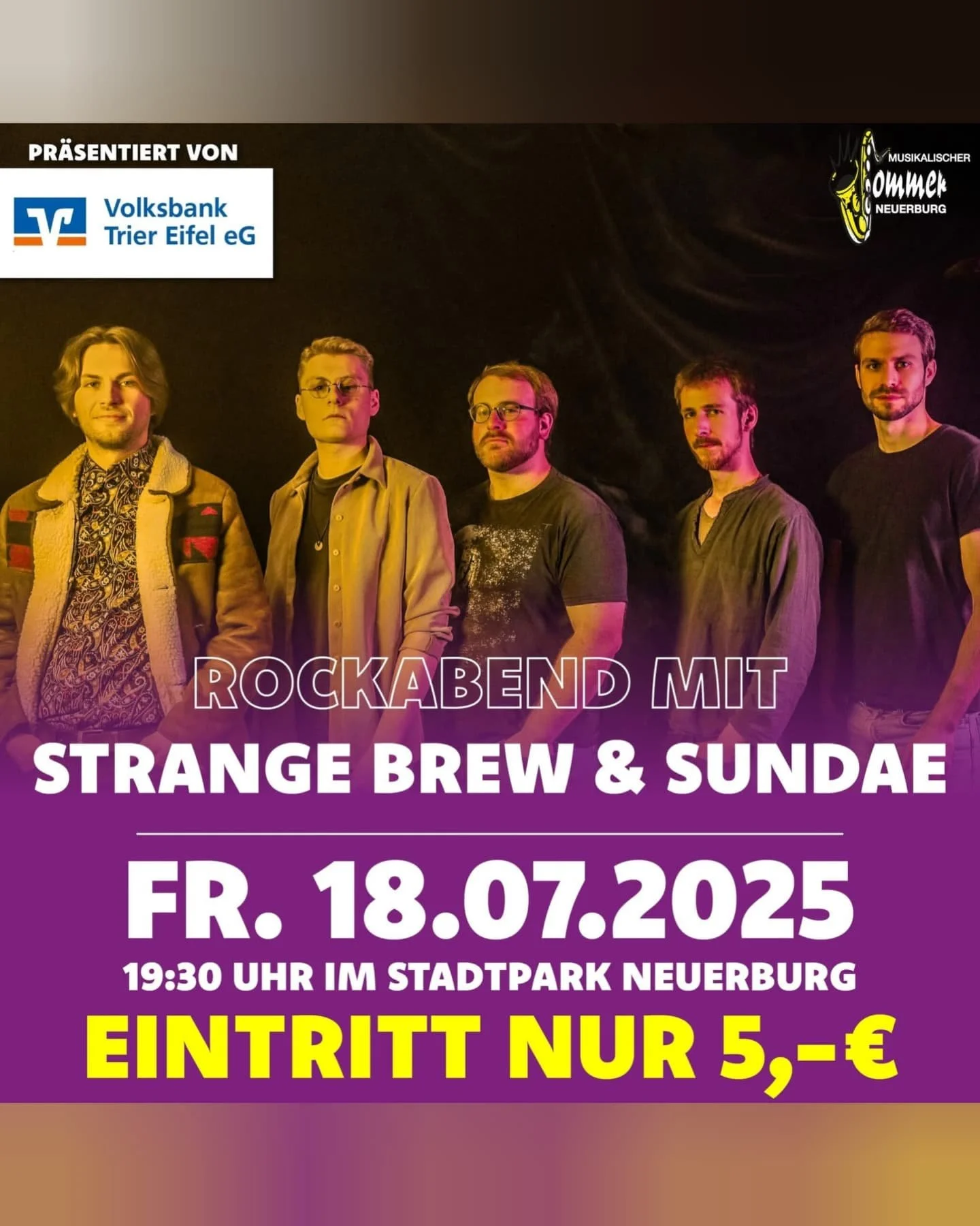 🚨Achtung: Konzertalarm!🚨

Folgende Termine stehen demn&auml;chst an:

13.07 ab 15:30 Uhr - Retro Grenzland-Treffen (Bitburg)
18.07 ab 19:30 Uhr - Musikalischer Sommer (Neuerburg)
14.08 ab 19 Uhr - Thunder Rail Festival (Arzfeld)

Wir sind hei&szlig