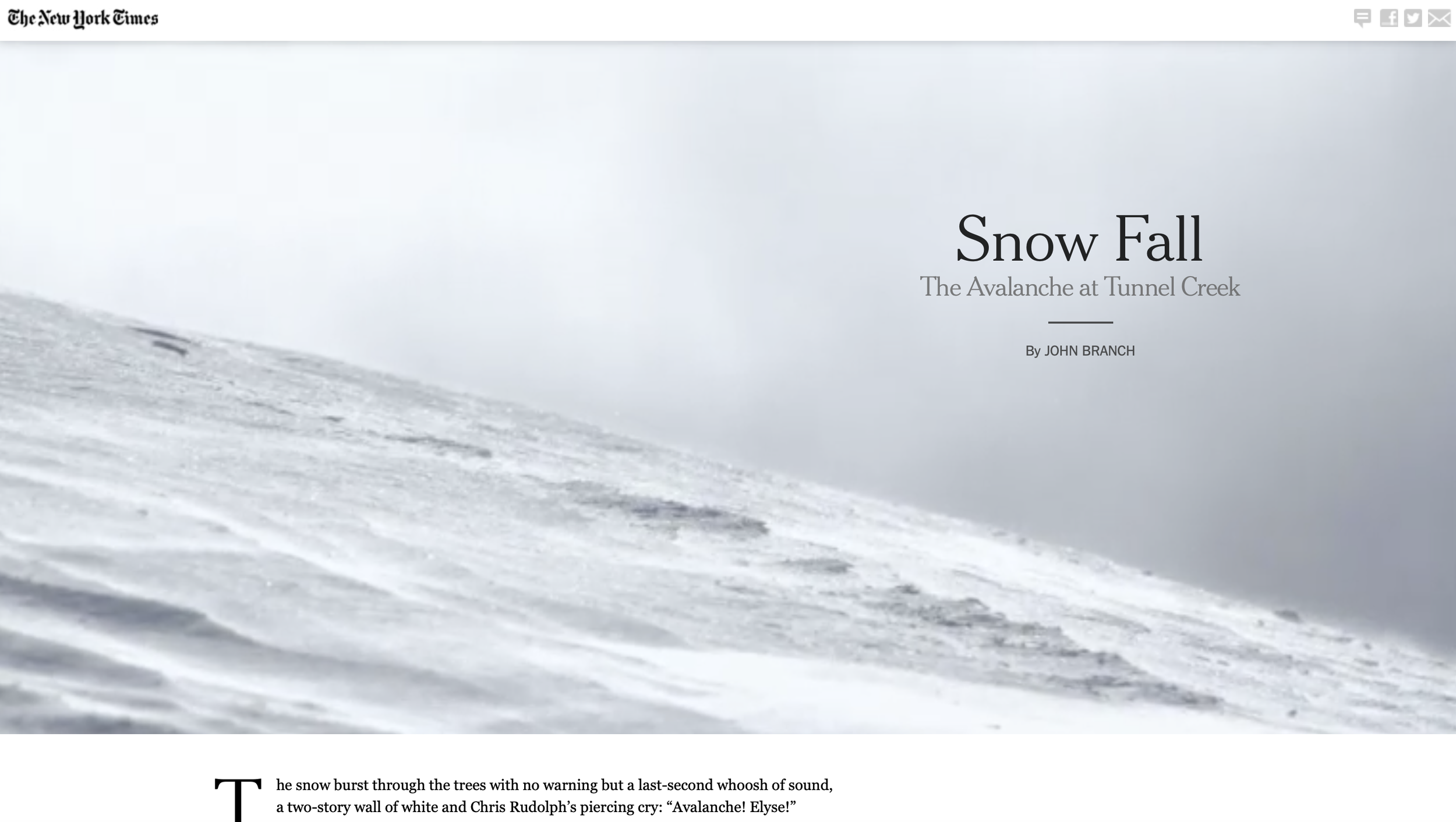 Snow Fall: New York Times