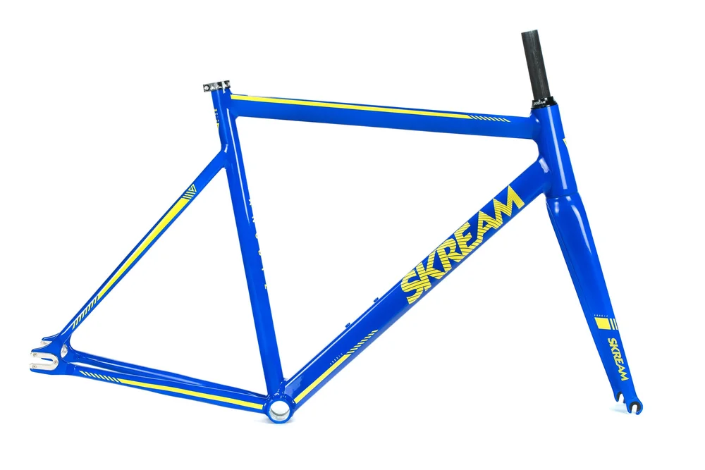 Anodiz Blue/Yellow - Single Speed/Fixed Gear Frameset - Skreambikes