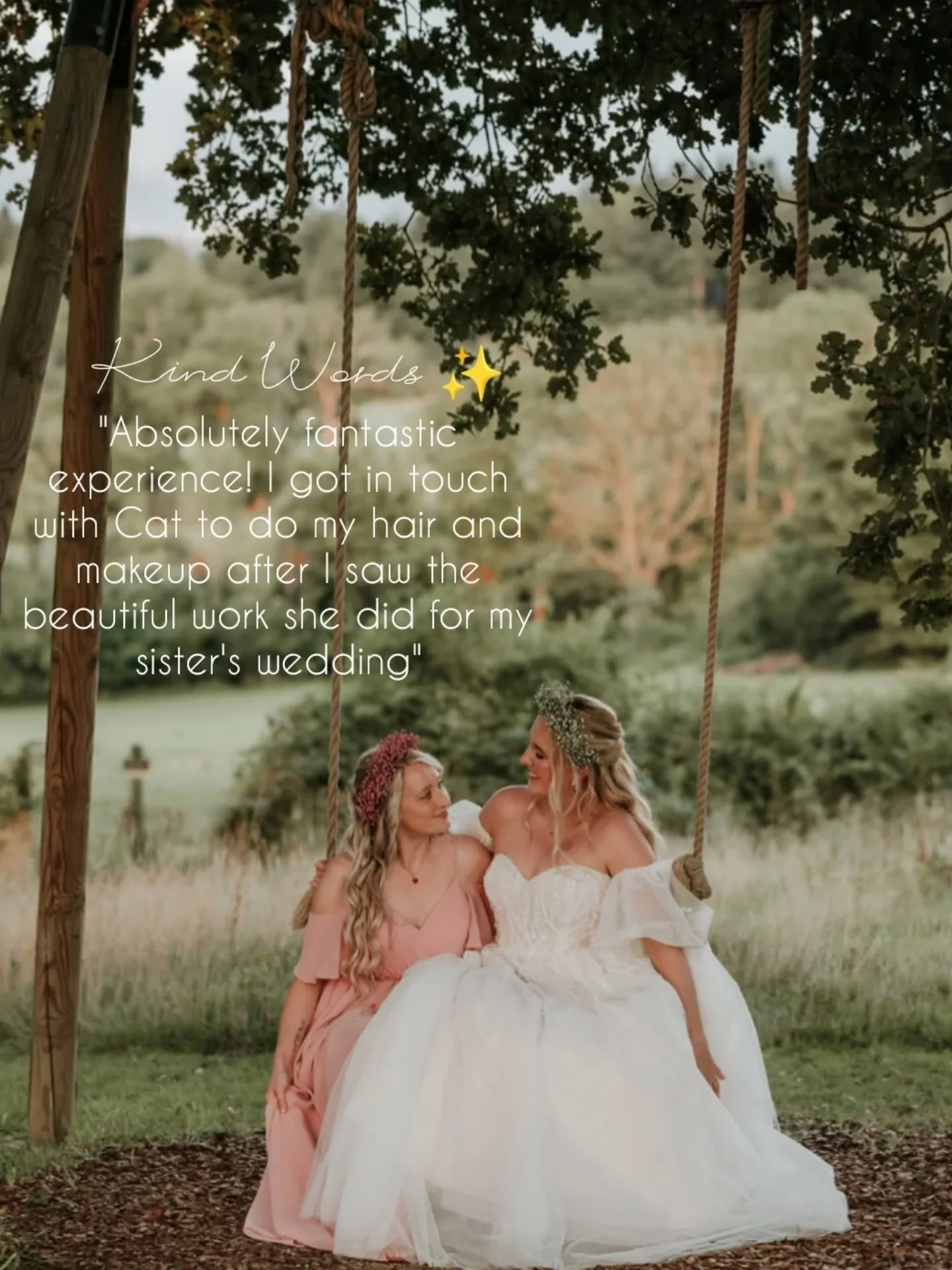 Kind Words ✨️ It feels so special to have done both sisters hair &amp; make-up for their special days~ First Antalia's wedding in 2023 and Skye's in 2025. Thank you ladies 💕
&bull;
#bridalhairandmakeupartist
#bridalhairstylistlondon #bridalmakeupart