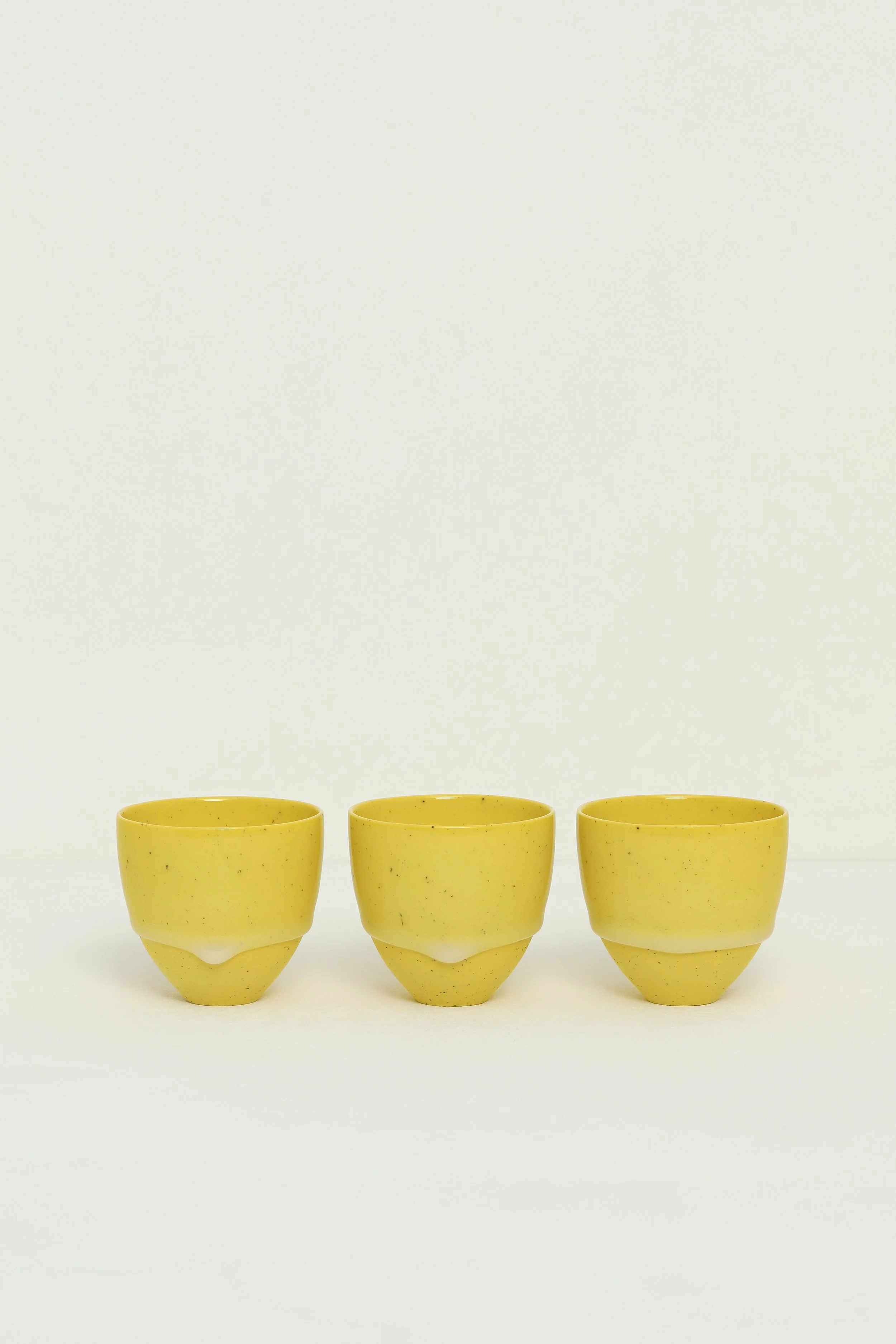 25 - 27. Speckled Yellow Bowls