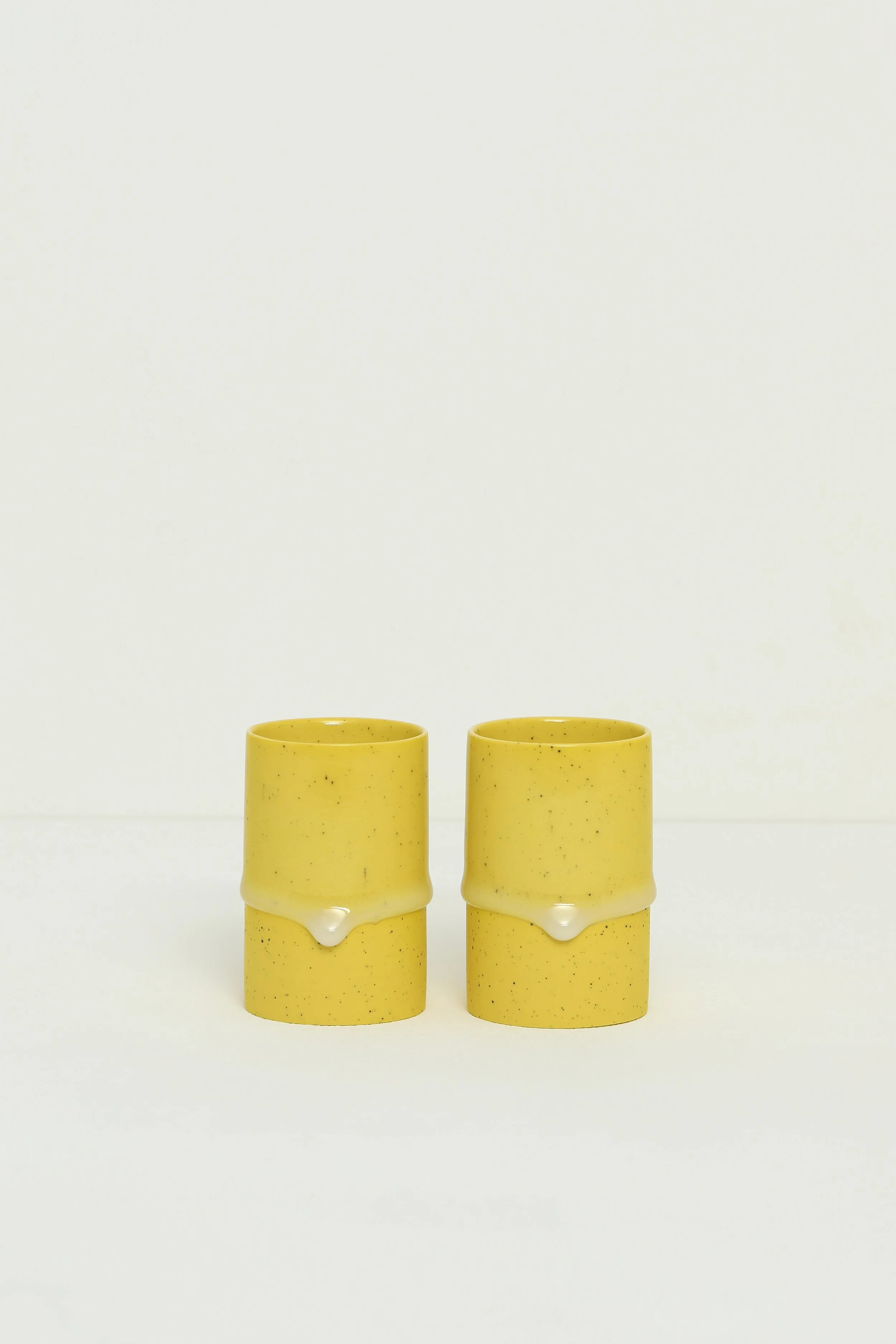 28 & 29. Speckled Yellow Beakers