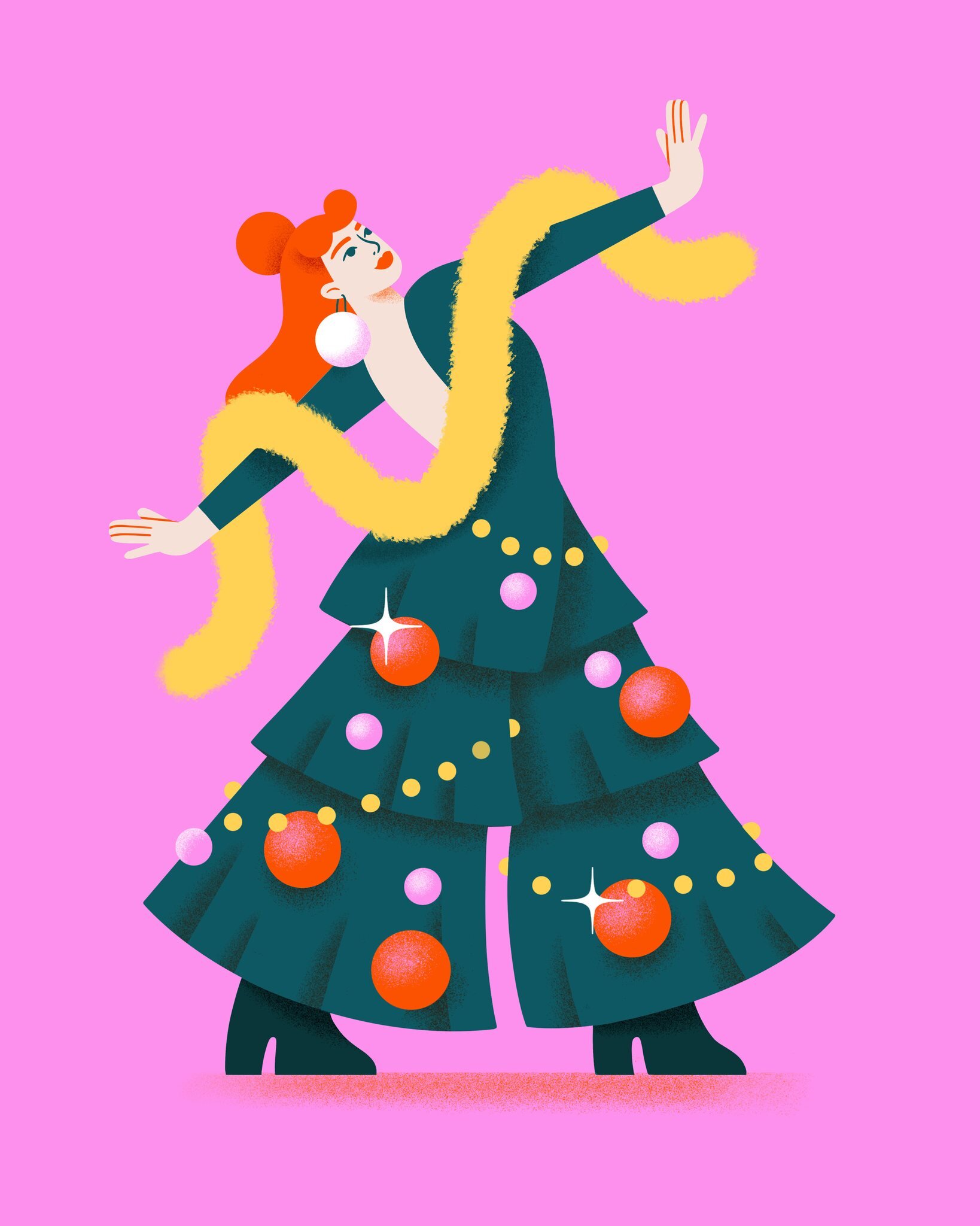 Dancing into Third Advent 🕯🕯🕯 One week to go! 🎄

.
.
.

 #dancingqueen #christmasdance #christmastree #illustrationoftheday #illustrationartists #boldcolors