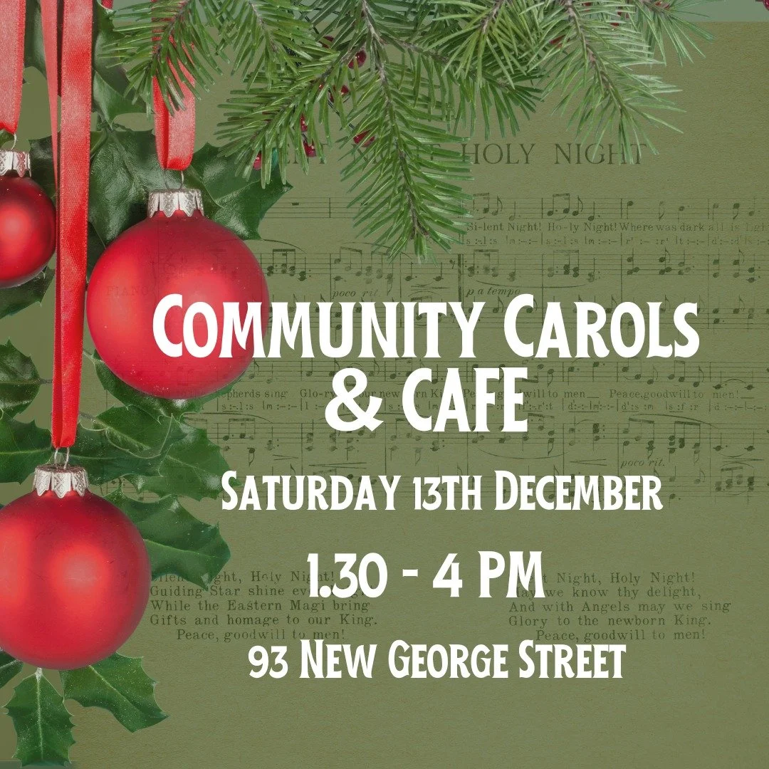 Next Saturday is Community Carols and Cafe at 93 New George St (Uniform Store Plymouth). Come and join in - 1:30pm - 4. Free Festive Fun for all the family! ✨🌠🤩