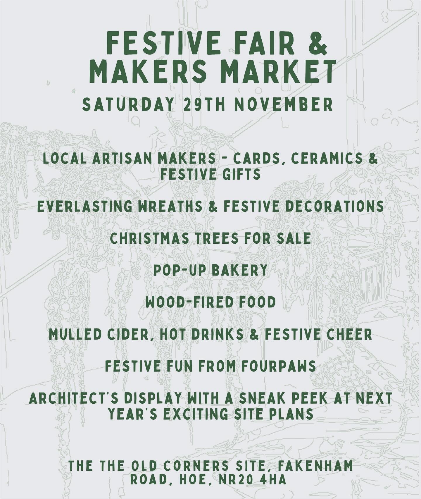 Join us for a festive winter market filled with good food, seasonal craft and community.

We&rsquo;ll have wood-fired food, a pop-up bakery, mulled cider, artisan wreaths and beautiful handmade gifts from local makers. 

Plus Christmas trees, festive