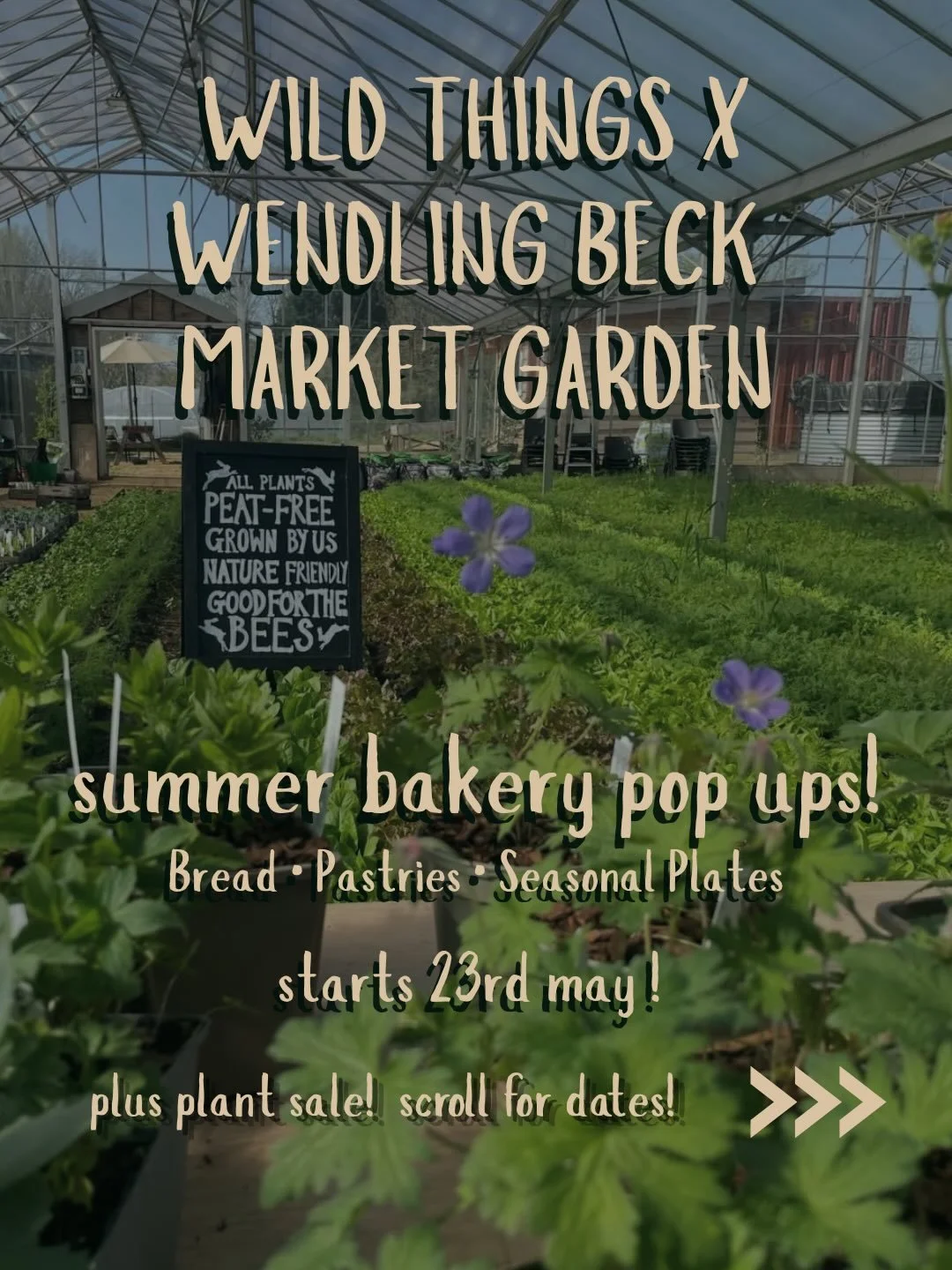 Wild Things Summer Bakery Pop Ups begin at Wendling Beck Market Garden! 

Over the summer we&rsquo;ll be popping up for a series of bakery mornings celebrating seasonal food, fresh bread and the amazing produce around us! 

Our first date also includ