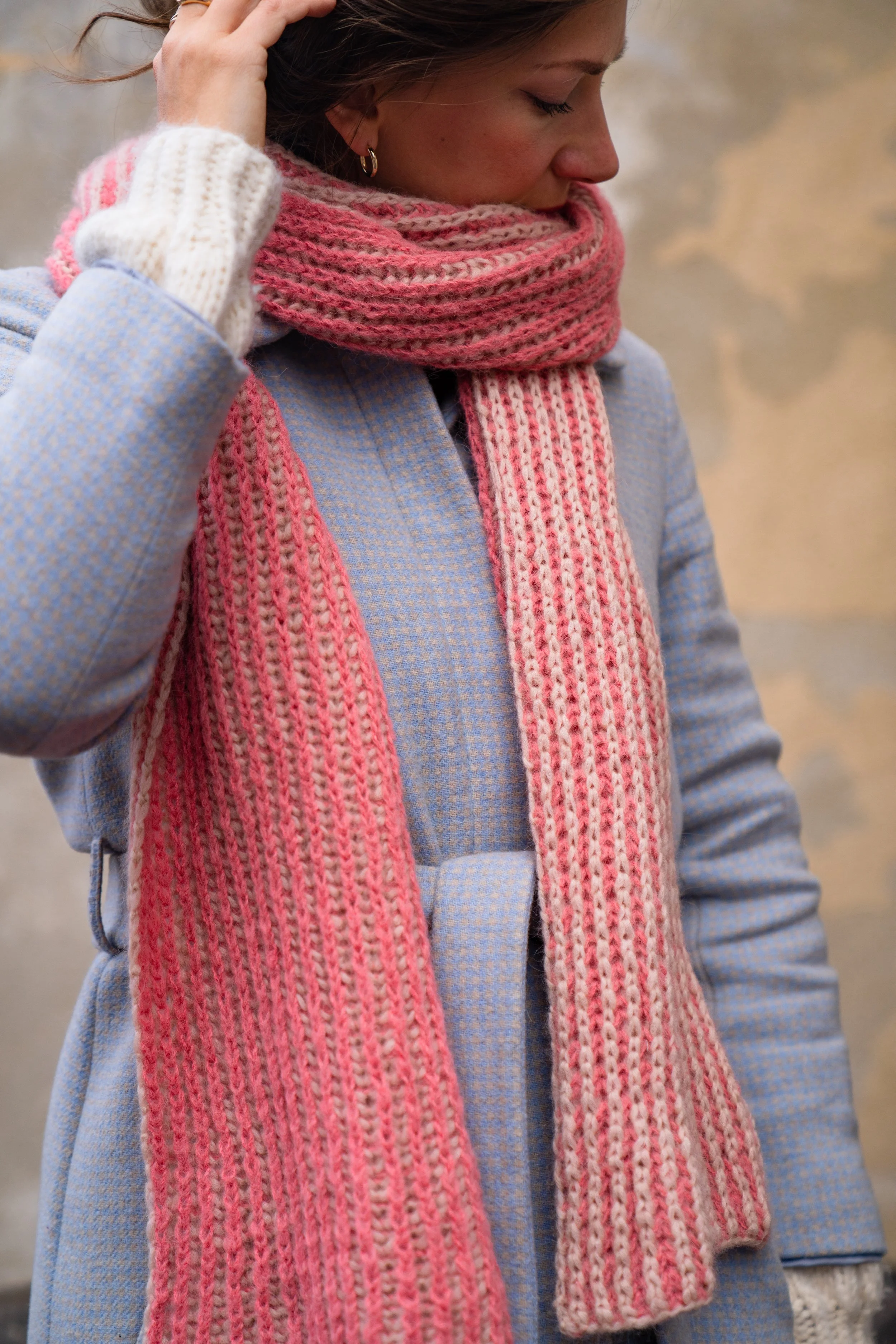 Brioche Station Scarf — Two-Colour Brioche Scarf Knitting Pattern ...