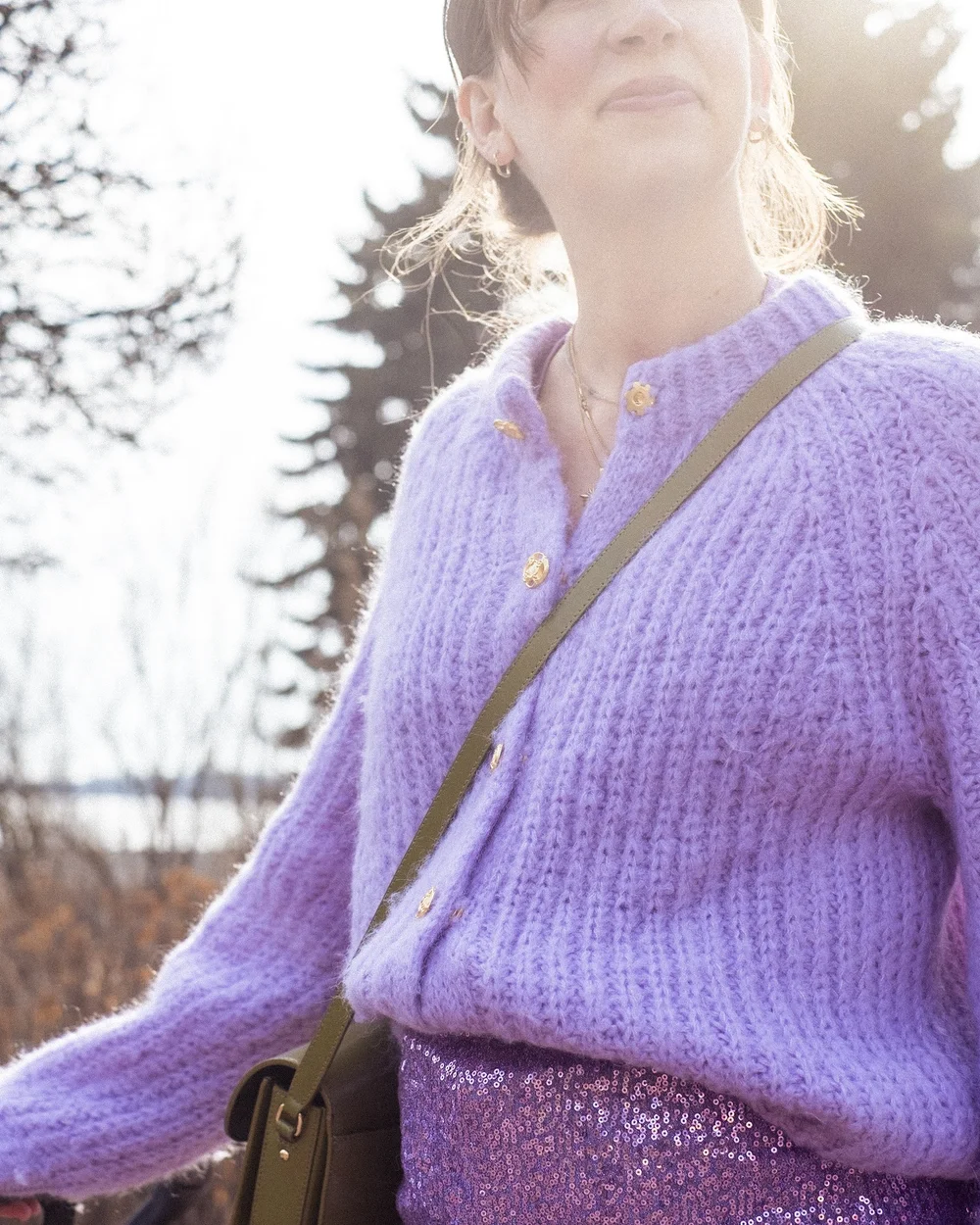 Ameri BACK DESIGN KNIT CAMI パープル OVERSIZED SLEEVELESS NK JUMPSUIT – Lavender – Norma Kamali