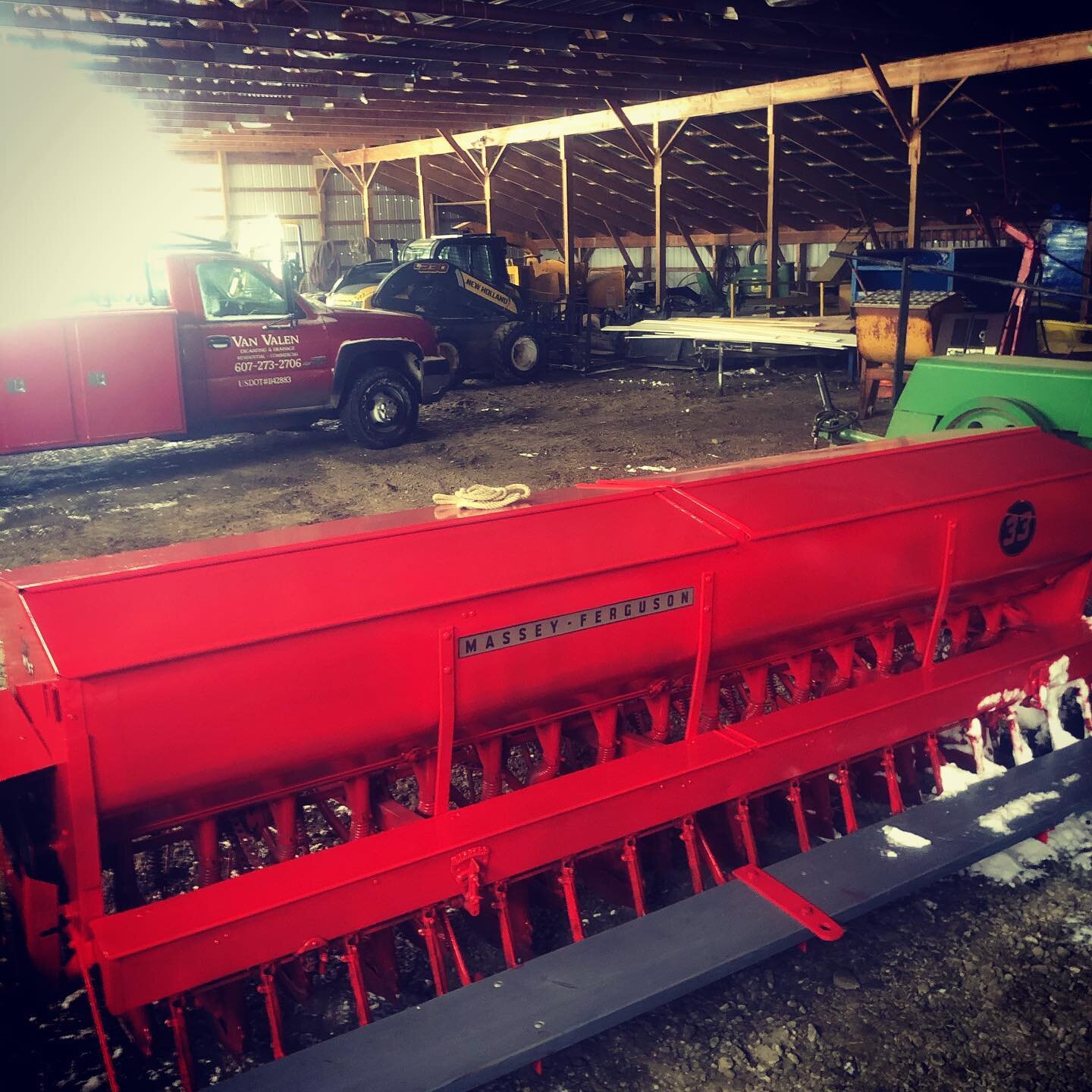 This 1960&rsquo;s grain drill is fully  completed, and ready for some seeding in the spring thanks to our amazing work crew.