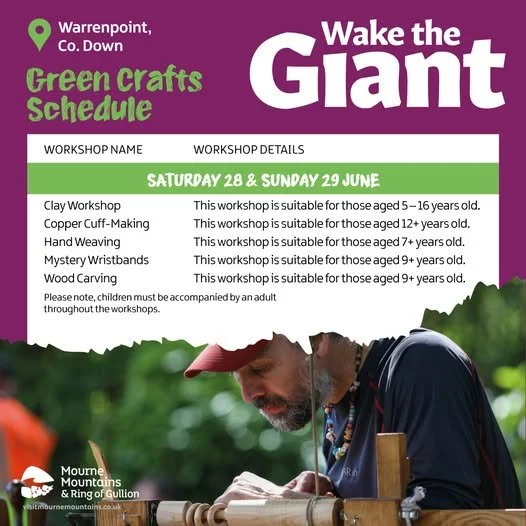 Jun 2025 - Clay workshop with Ciara at Warrenpoint's Wake The Giant, Green Crafts event.