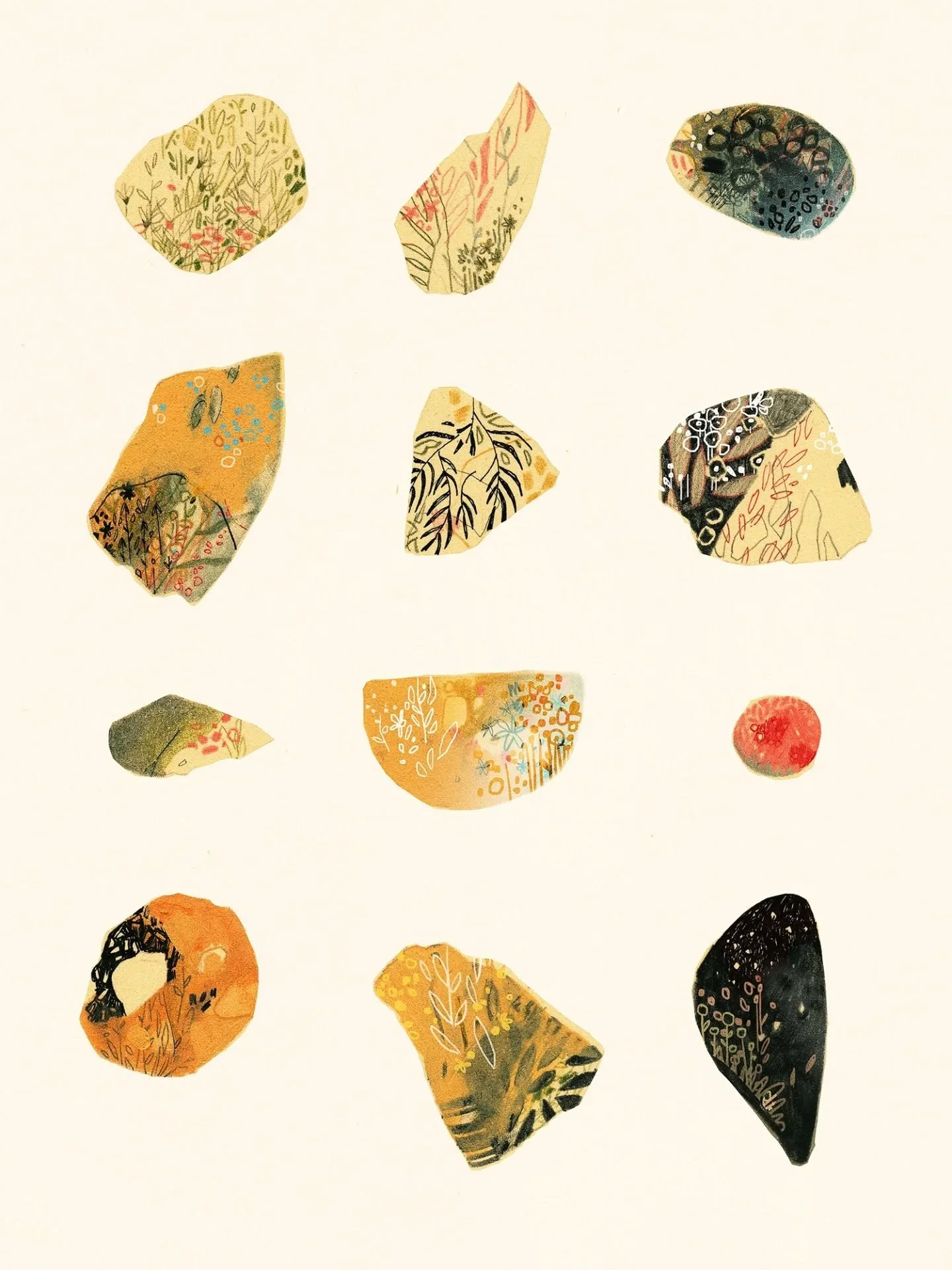 I've always been fascinated by old scientific charts and specimen collections, the way they invite you to look closely at the natural world and wonder about its hidden stories.

These mineral illustrations grew out of that fascination, although none 