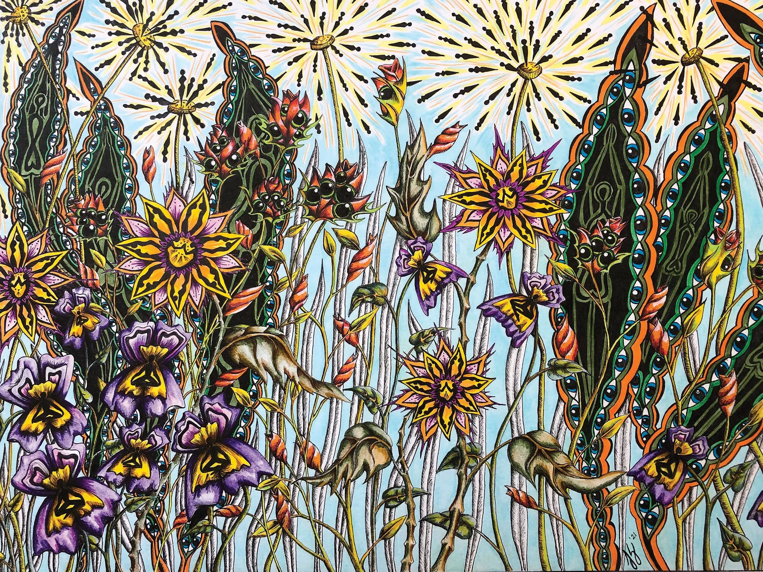 "Spring's Festival" ***SOLD*** 11"x14"
Spring brings such a cause to celebrate.  Vibrant colours start to paint over the earthy tones, there is a comforting warmth in the wind, and a sweet scent of blooms fill the air and awakens the soul.