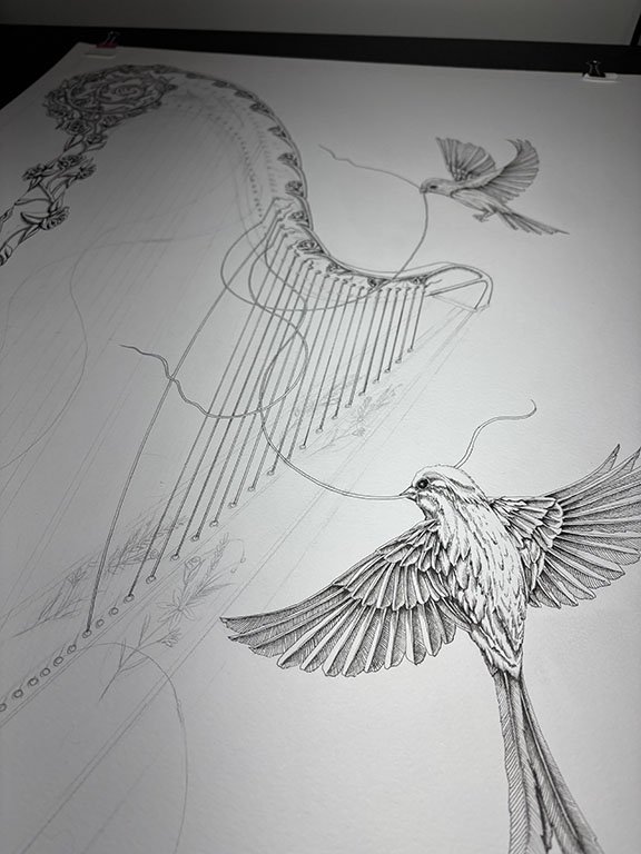 Song birds inked