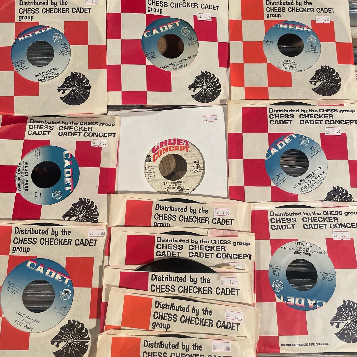 We are #teamLP thru and thru but we did pick up this little batch of nice Cadet/Checker 45s today from artists like Kenny Burrell, The Dells and Soulful Strings (#charlesstepney and #richardevans arrangements respectively). Stop by and check them out