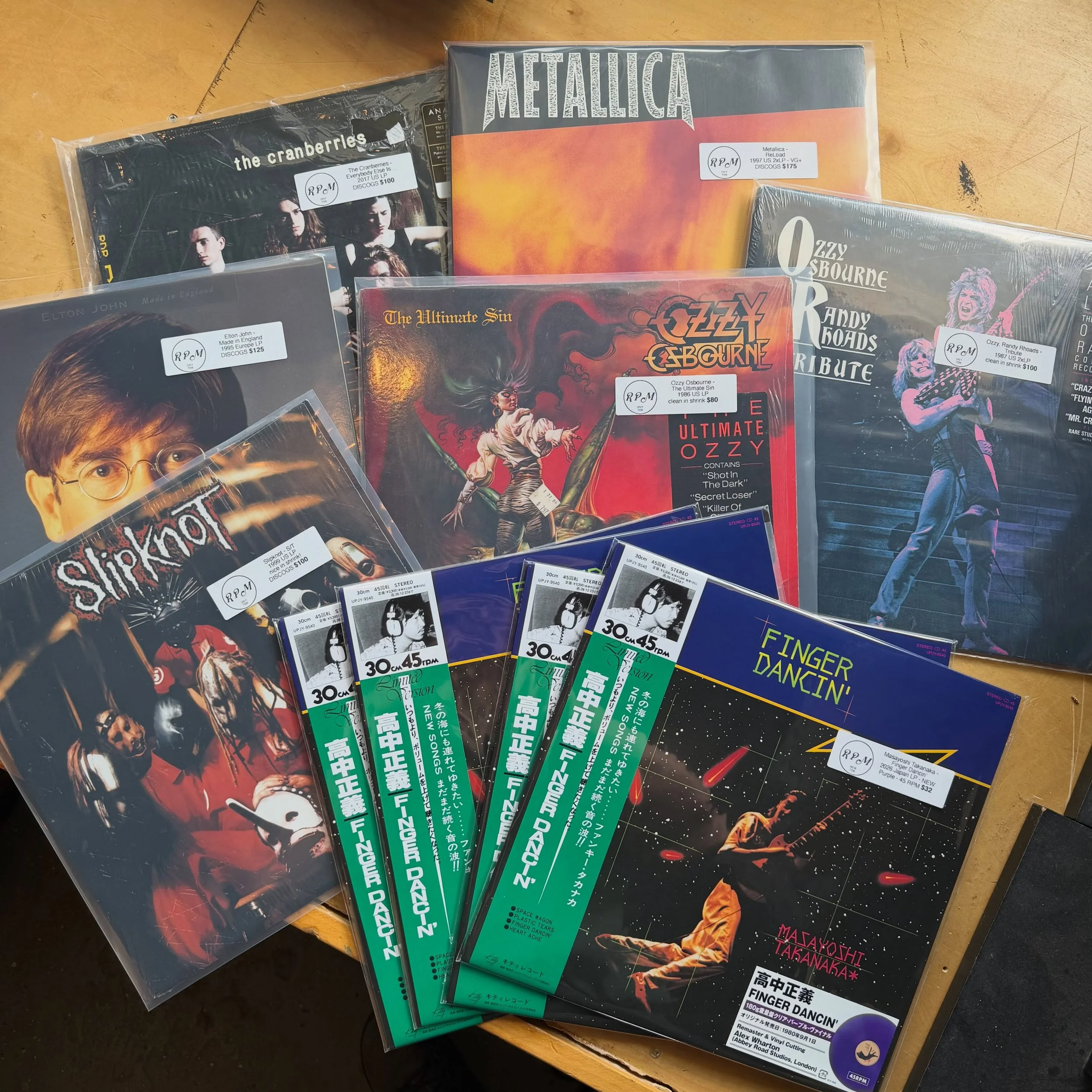 Some premium trade-ins heading out today along with four copies of Takanaka &ldquo;Finger Dancin&rsquo; &ldquo; 45 rpm pressing.