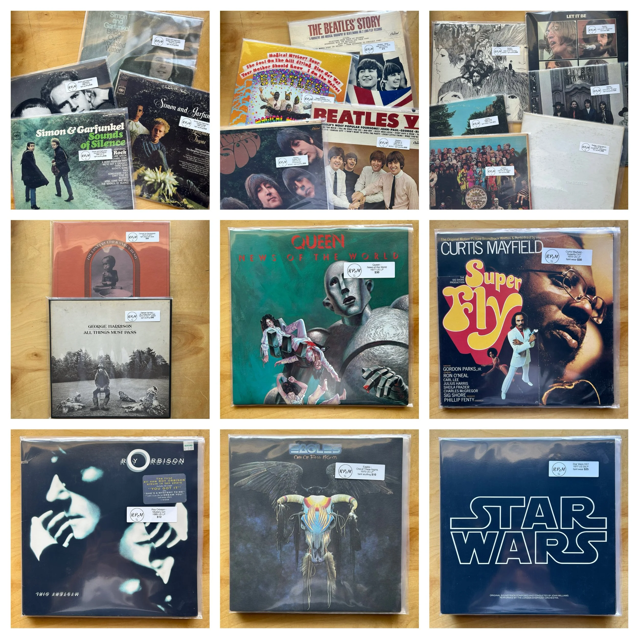 A ton of Beatles and some classics (many not pictured) going out right now. Bins are packed! Come dig this week 11-6 through Saturday. 

-RPM