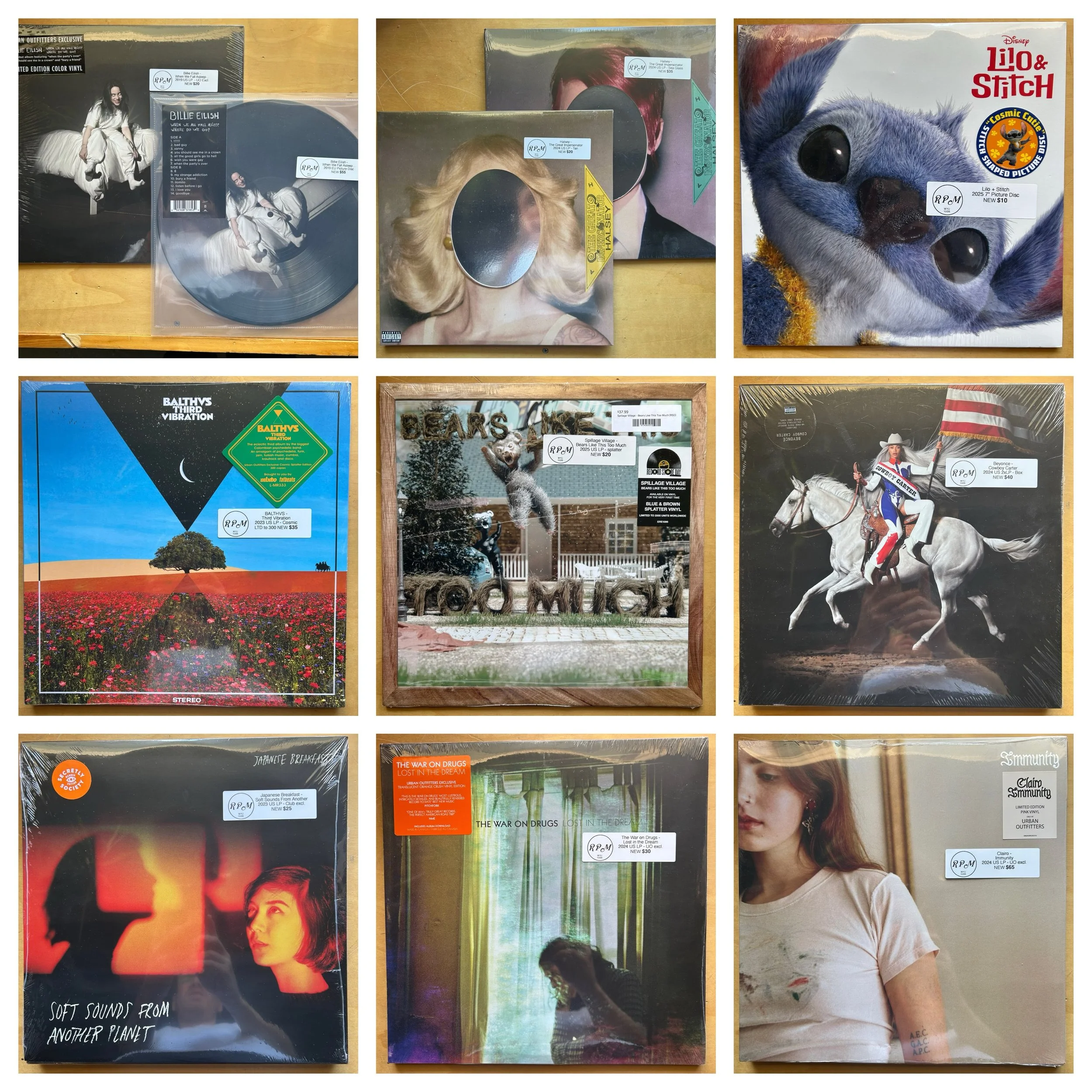 Surprise! Tuesday new arrivals !

All of these records are factory sealed ! 
A lot of popular modern artists in this batch, and most are colored vinyl variants. A few are over original retail due to the variant but most have a nice price under MSRP ?