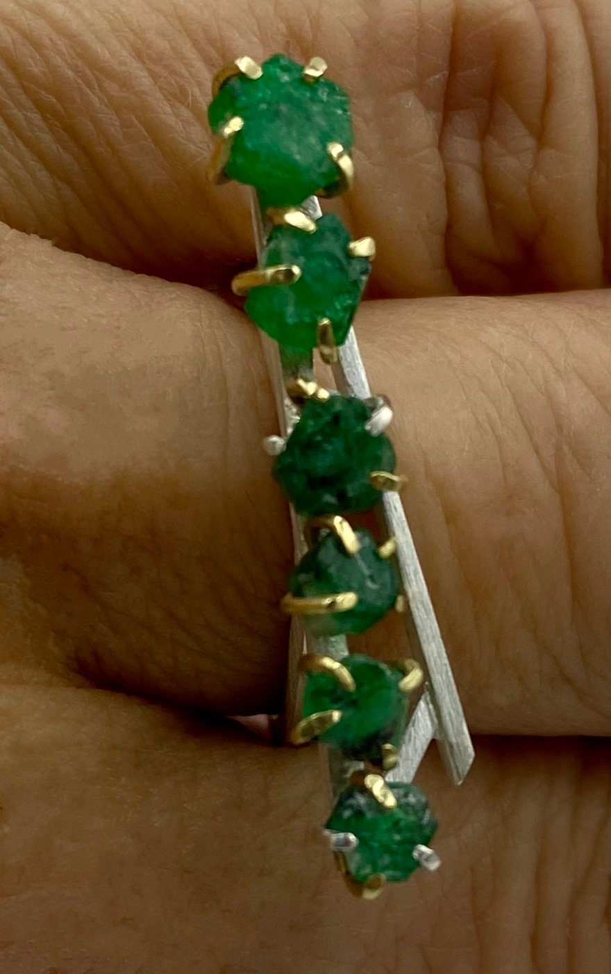 multi emerald silver ring S Warsop.jpg