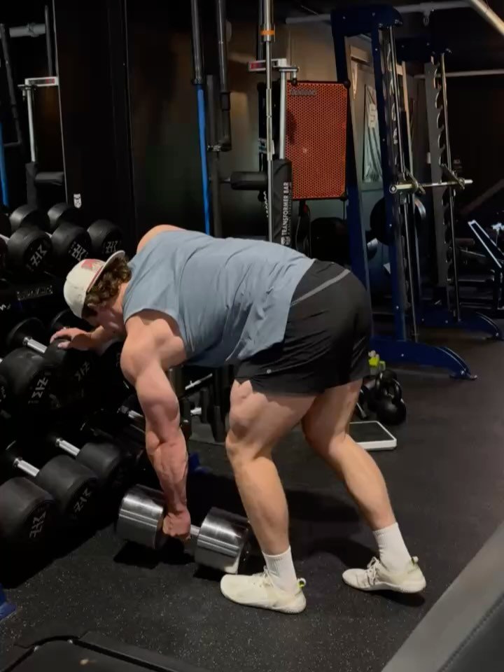 Some training clips from the week

1: New 175 DBs at @mtnbarbell- 5X6 no grips
2: Hack squats no reverse band 5X6
3: BB RDL 415 5X6 (got five on last set)
4: Cable medial delt variance -cable y raise. These are awesome