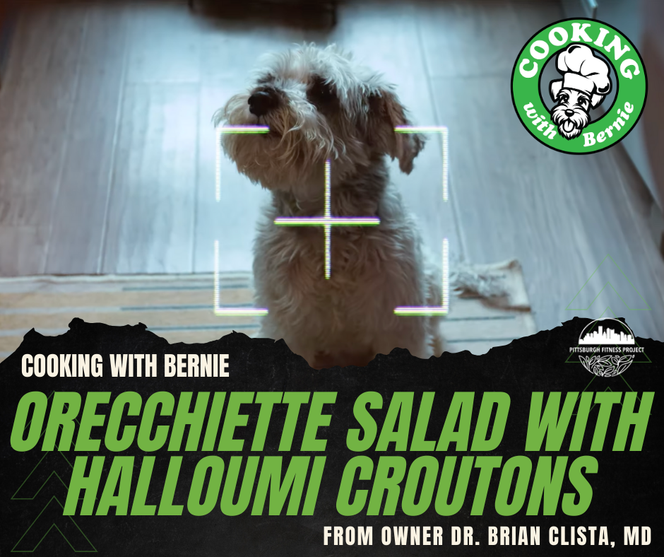 ORECCHIETTE SALAD WITH HALLOUMI CROUTONS