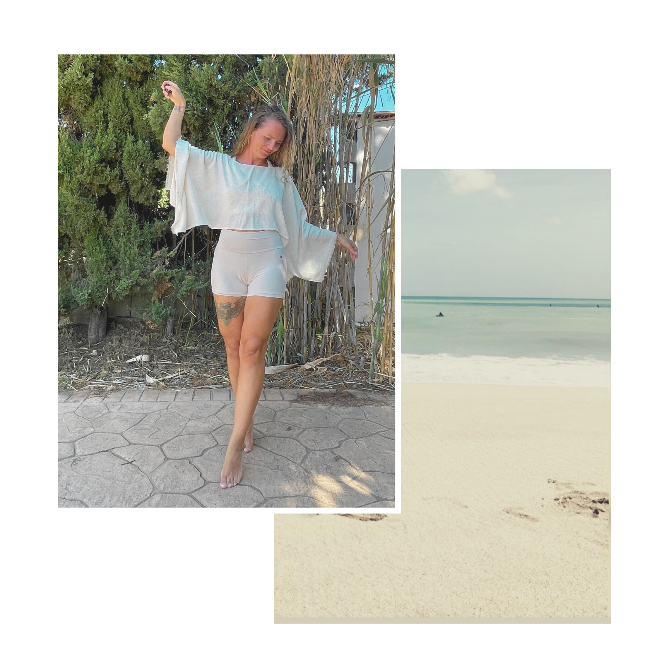 Poncho Viskose - Leinen