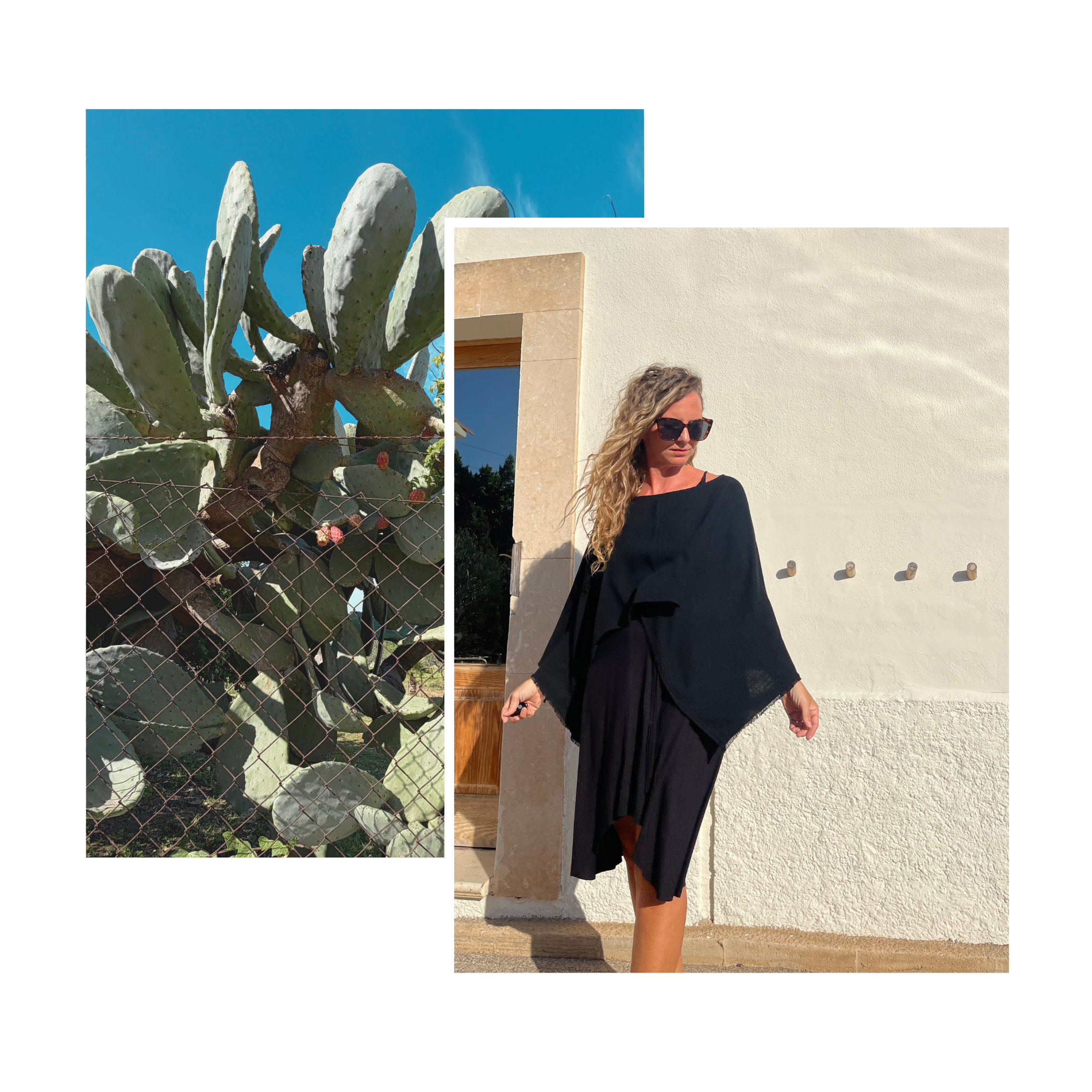 Poncho Viskose - Leinen