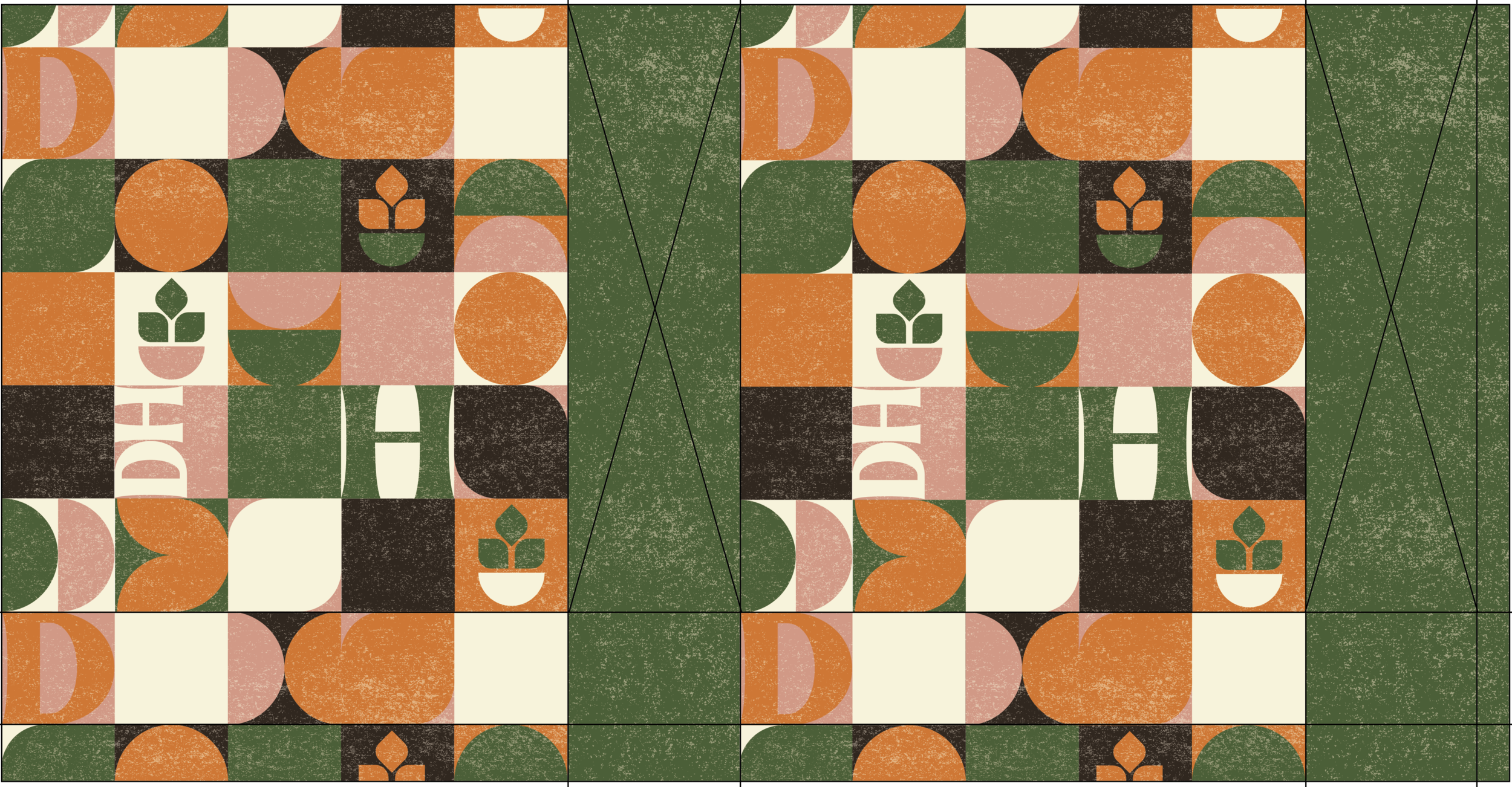 Die-lines for shopping bag exterior 