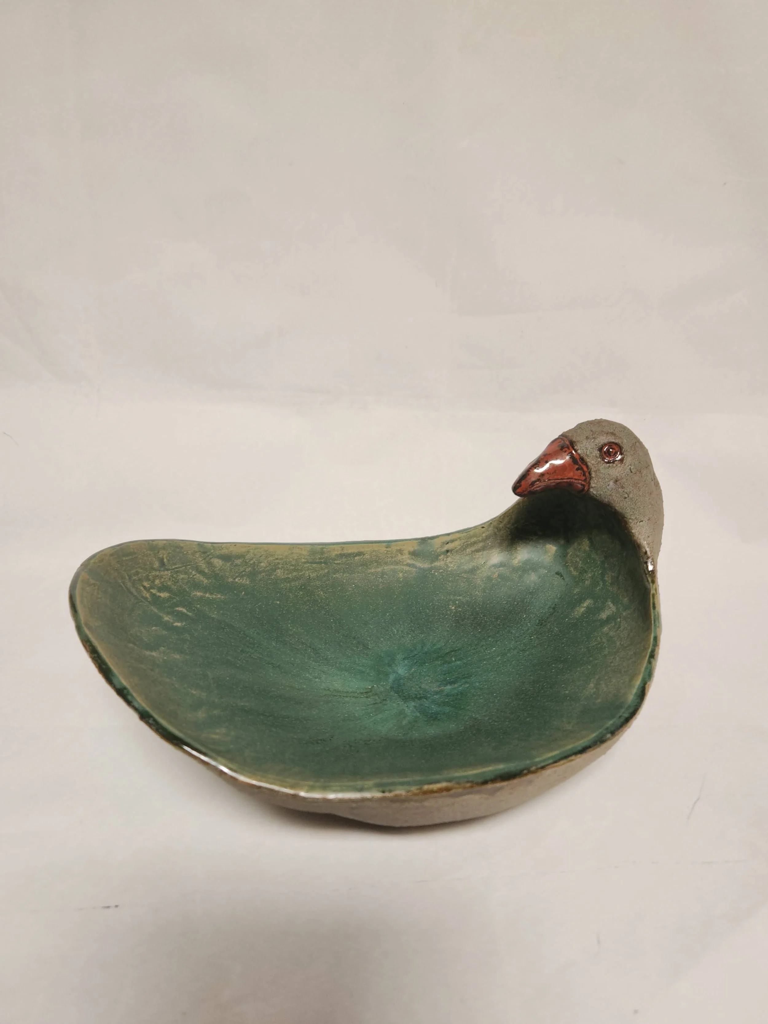Clydean Troner Bird Bowl Stoneware Clay 11.5 inches