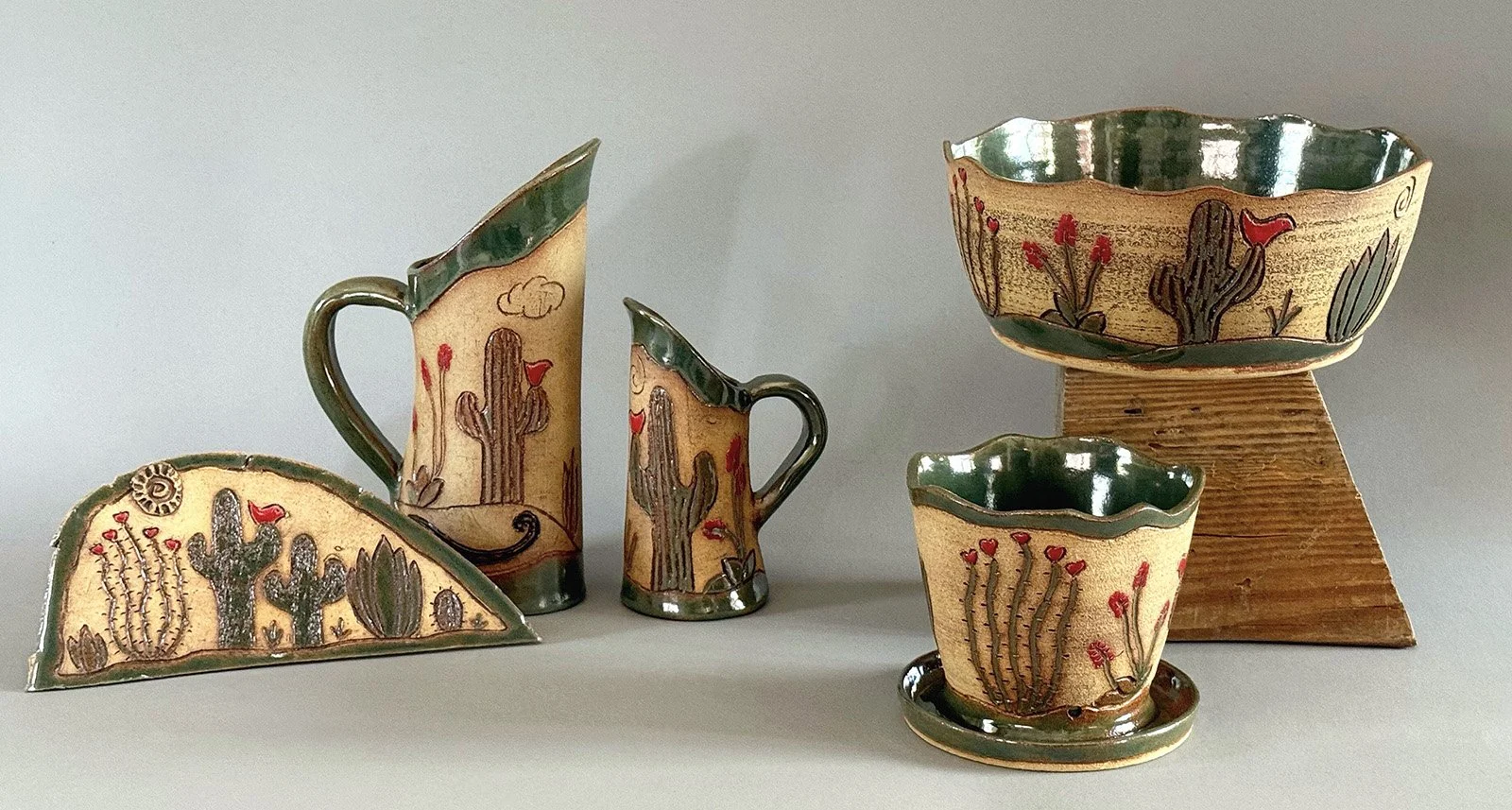 LindaBaker-Set of Saguaro pieces.jpg