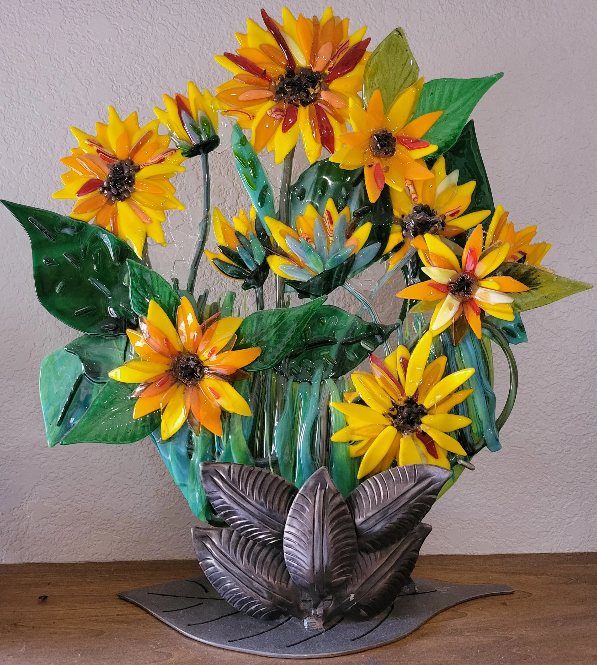 Yellow flowers in a basket