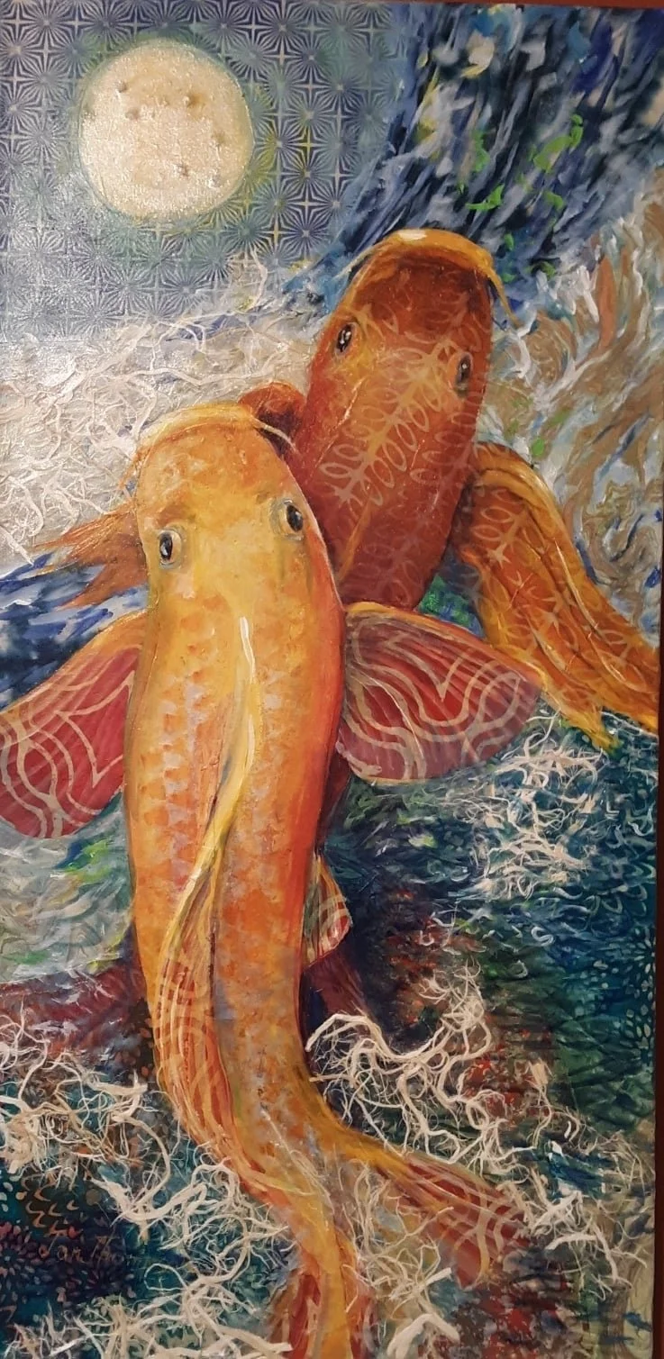 The Koi are Flying High Tonight_Acrylic_36x18