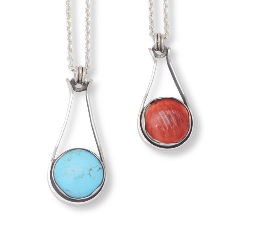 Marco Patania Turquoise and Spiny Oyster Pendants