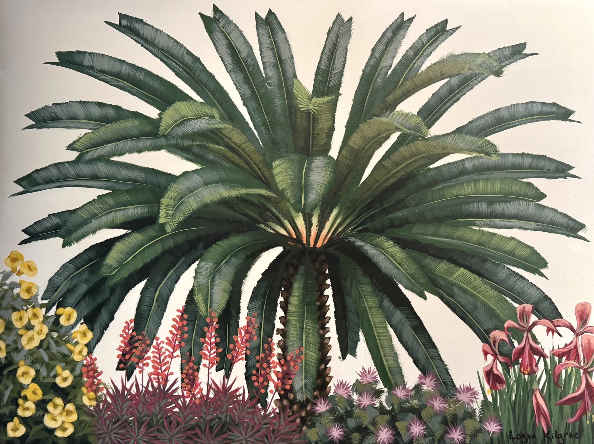 LoganKilgroe_TropicalTucsonGarden1_AcryliconCanvas_36”x48”