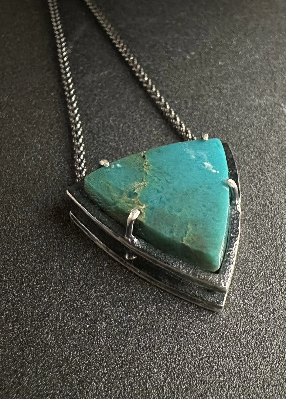 Annette Campbell, Silver and Gem Silica, Pendant, 1x1 inches