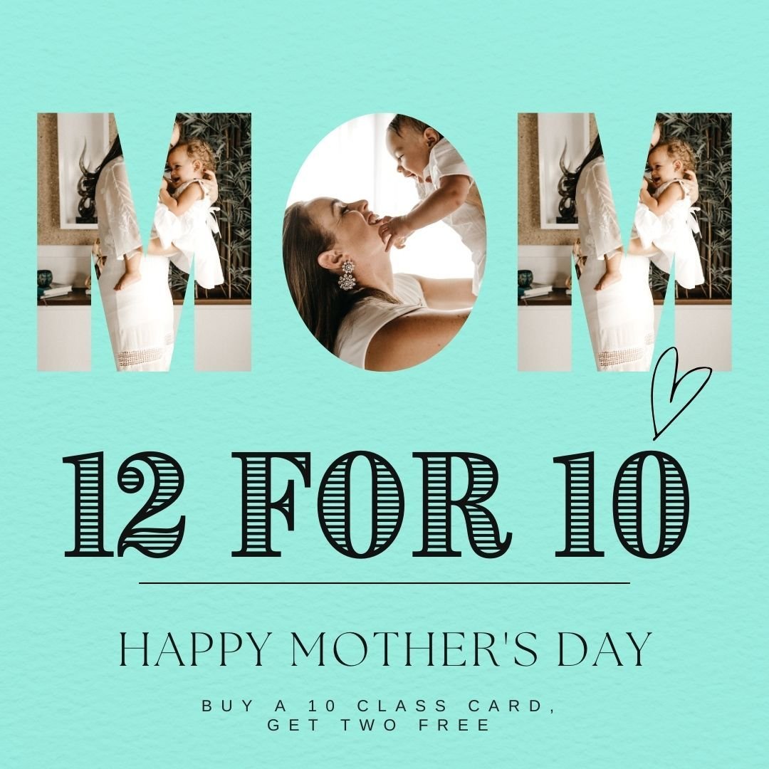 MOMs. Let's celebrate them all with a sale May 1-12th. Buy a 10 class card and get 2 classes free.
All moms want whats best for us and what's better than more yoga and a little something etra?
Purchase with link in bio!