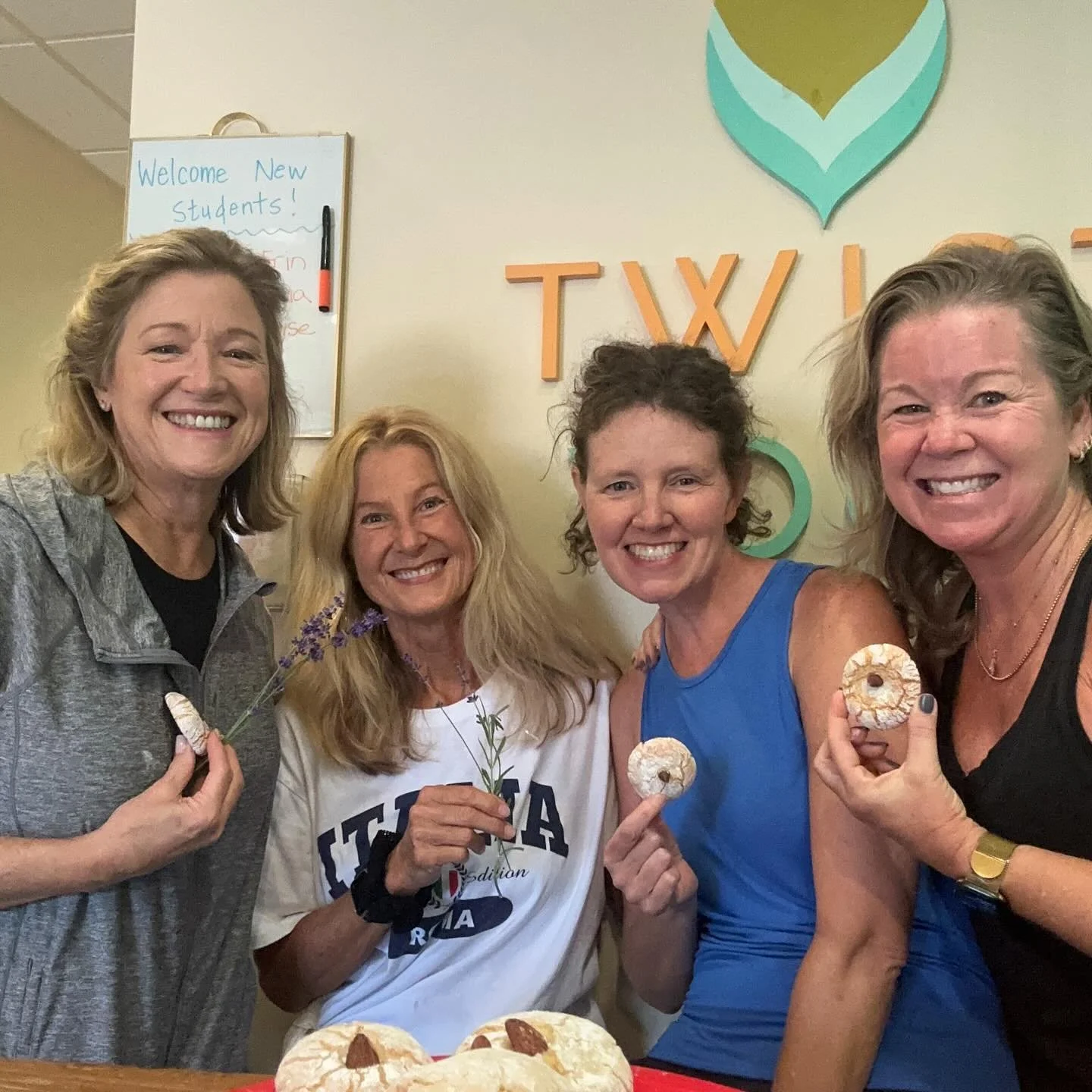 Mini Italy Retreat Reunion!  Complete the homemade Italian amaretti cookies &hellip; when you get an out of town yogi come to town, that&rsquo;s amore!  Who&rsquo;s ready for the next retreat?