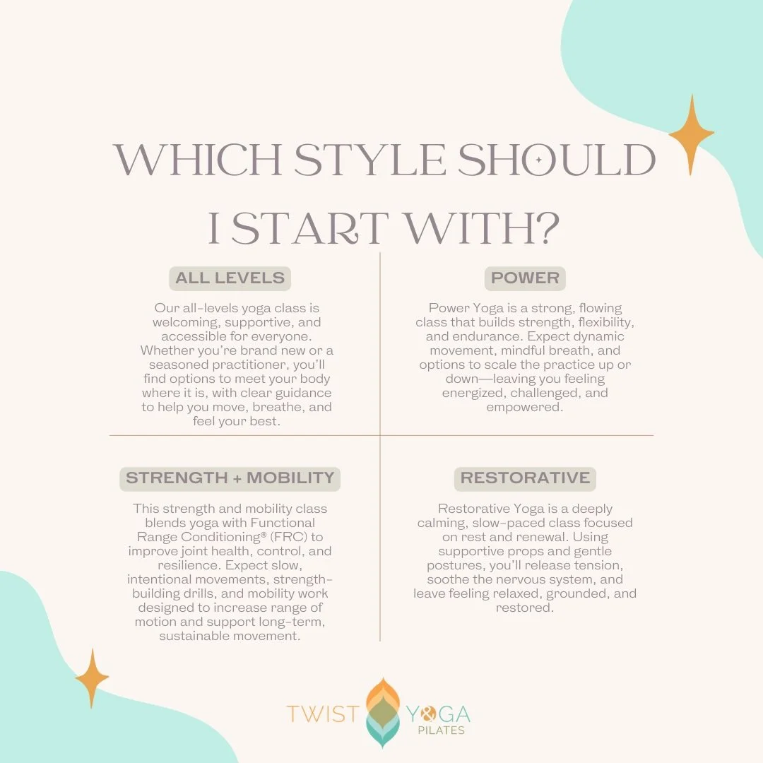 There&rsquo;s no &ldquo;right&rdquo; style of yoga to start with &mdash; only the one that feels supportive for you. Pay attention to what your body and mind are asking for right now. Do you want to slow down, move gently, build strength, or simply b