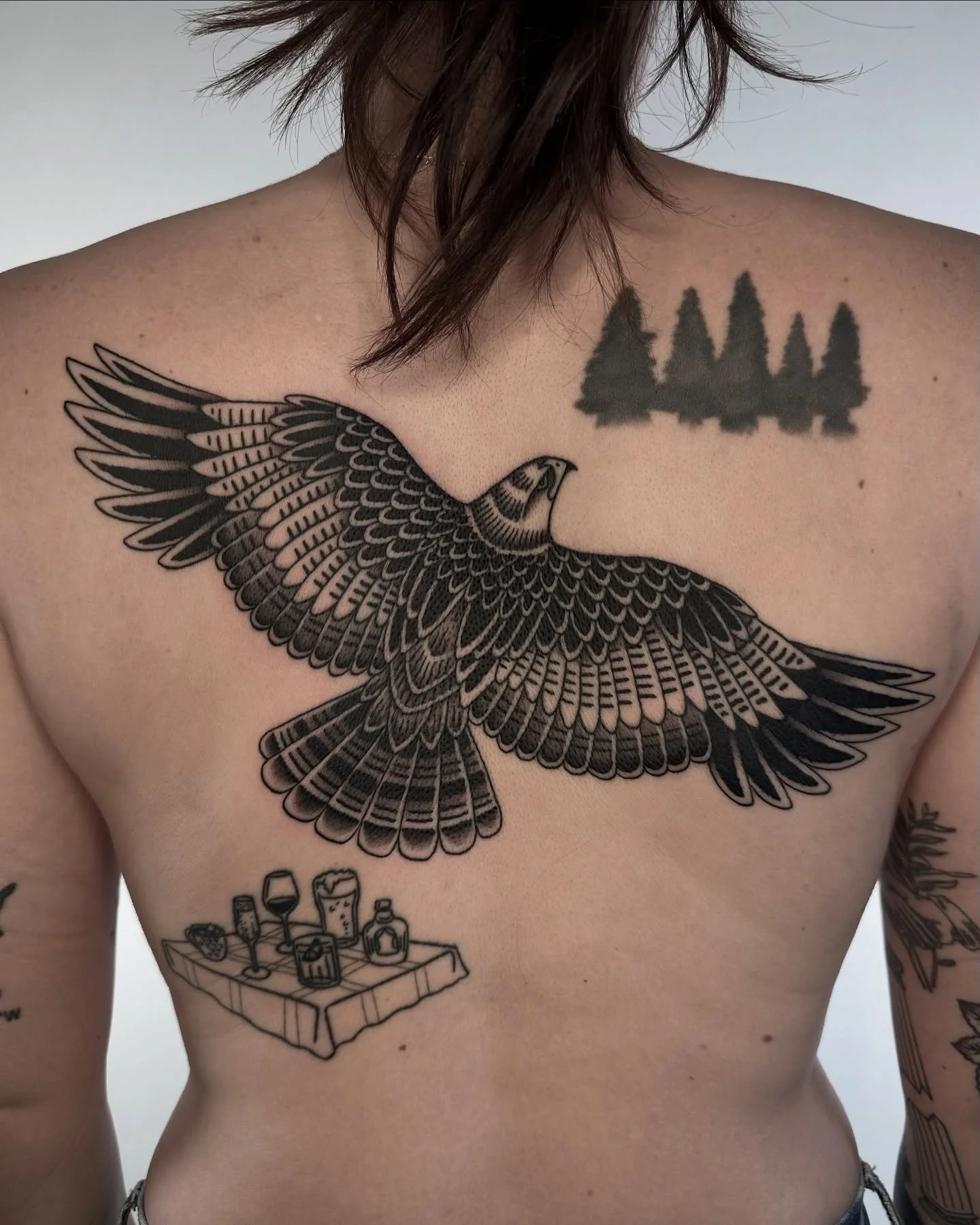 Hawk in flight done in two sessions 🦅
Thanks again Meghan! 
.
Made at @blackeleventattoo