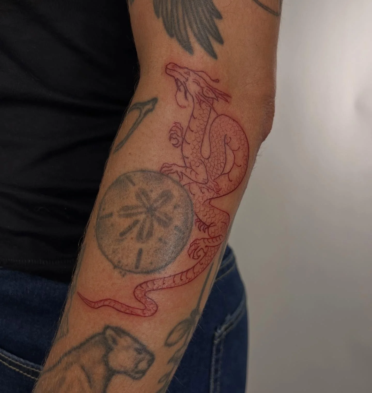 Red dragon for Kristie 🐉 I&rsquo;ve been having fun with red ink lately!