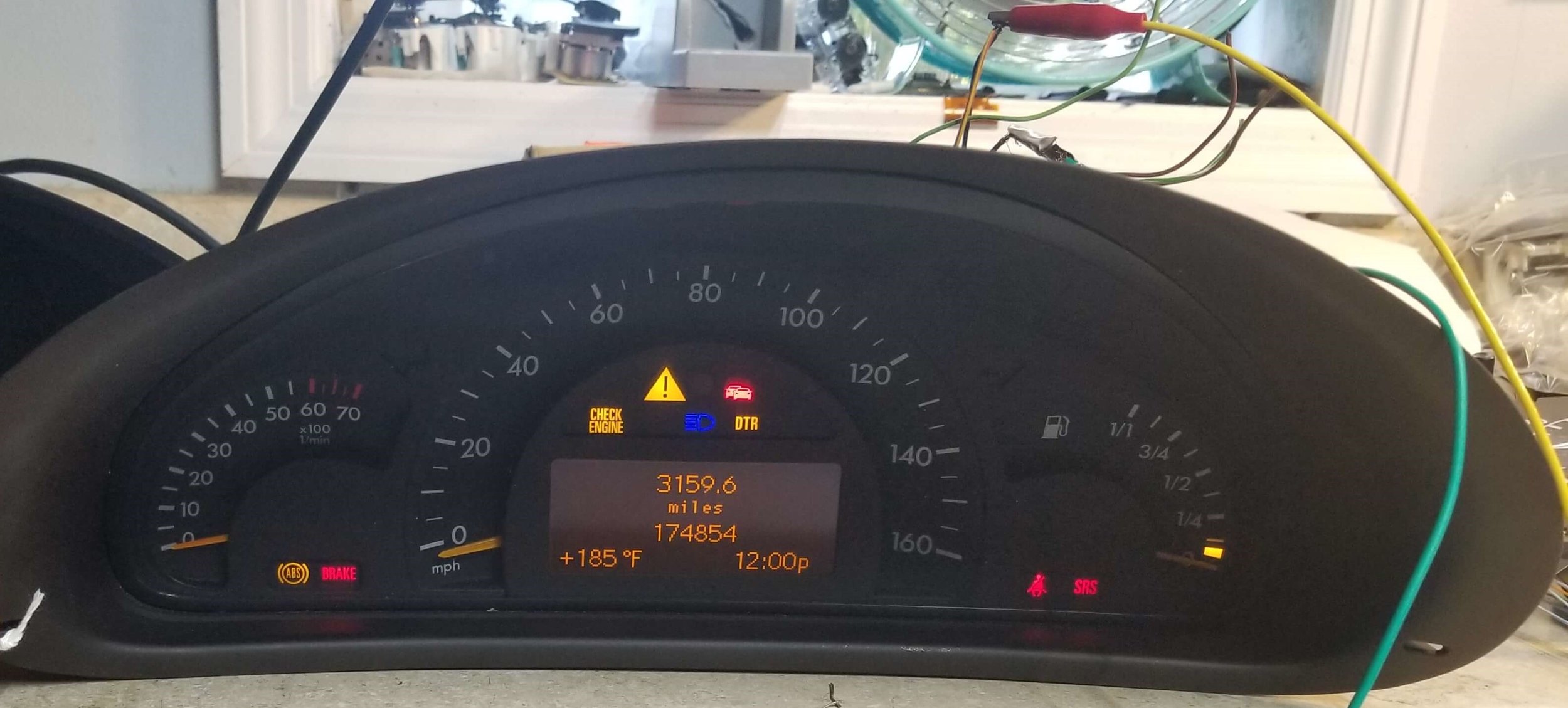 Mercedes C240 dead instrument cluster, LCD faded