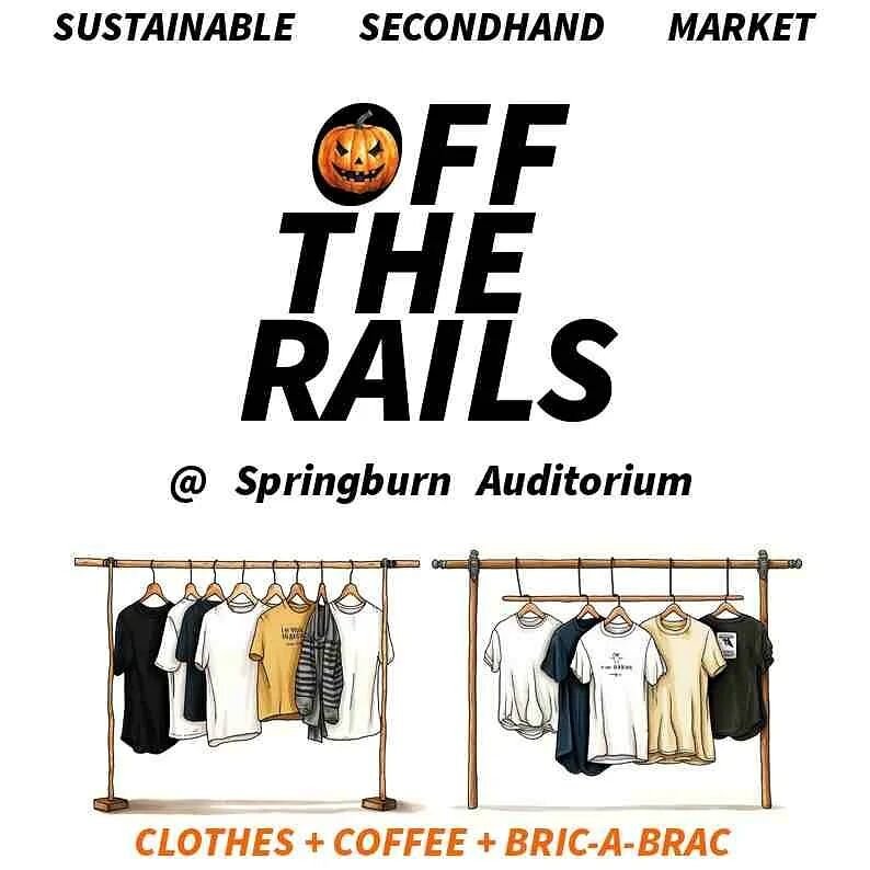 Halloween crafting, second-hand market, and pumpkin spice ✨

Next week Saturday we're back with Off the Rails, a sustainable secondhand market with affordable clothing, bric-a-brac, books, tasty treats and good conversations. Right in time for spooky