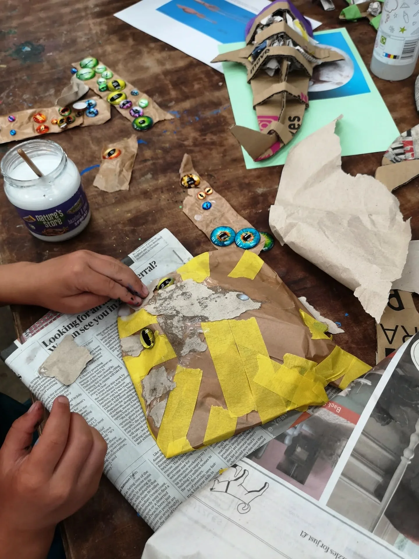 We had a nice calm Saturday painting stones and crafting paper-mache sea creatures. Some turned out to morph into magical fairytale creatures, or perhaps these might be part of the vastly undiscovered ocean life of the deep sea? 🤭
Thank you Amelia (