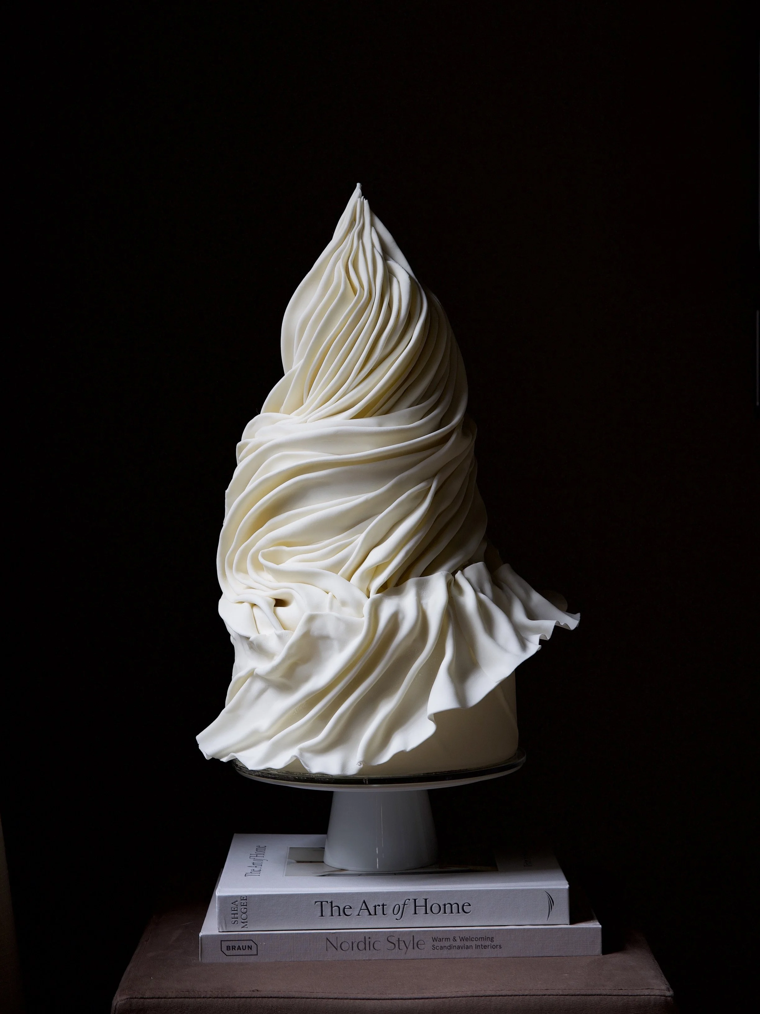 unique white wedding cake