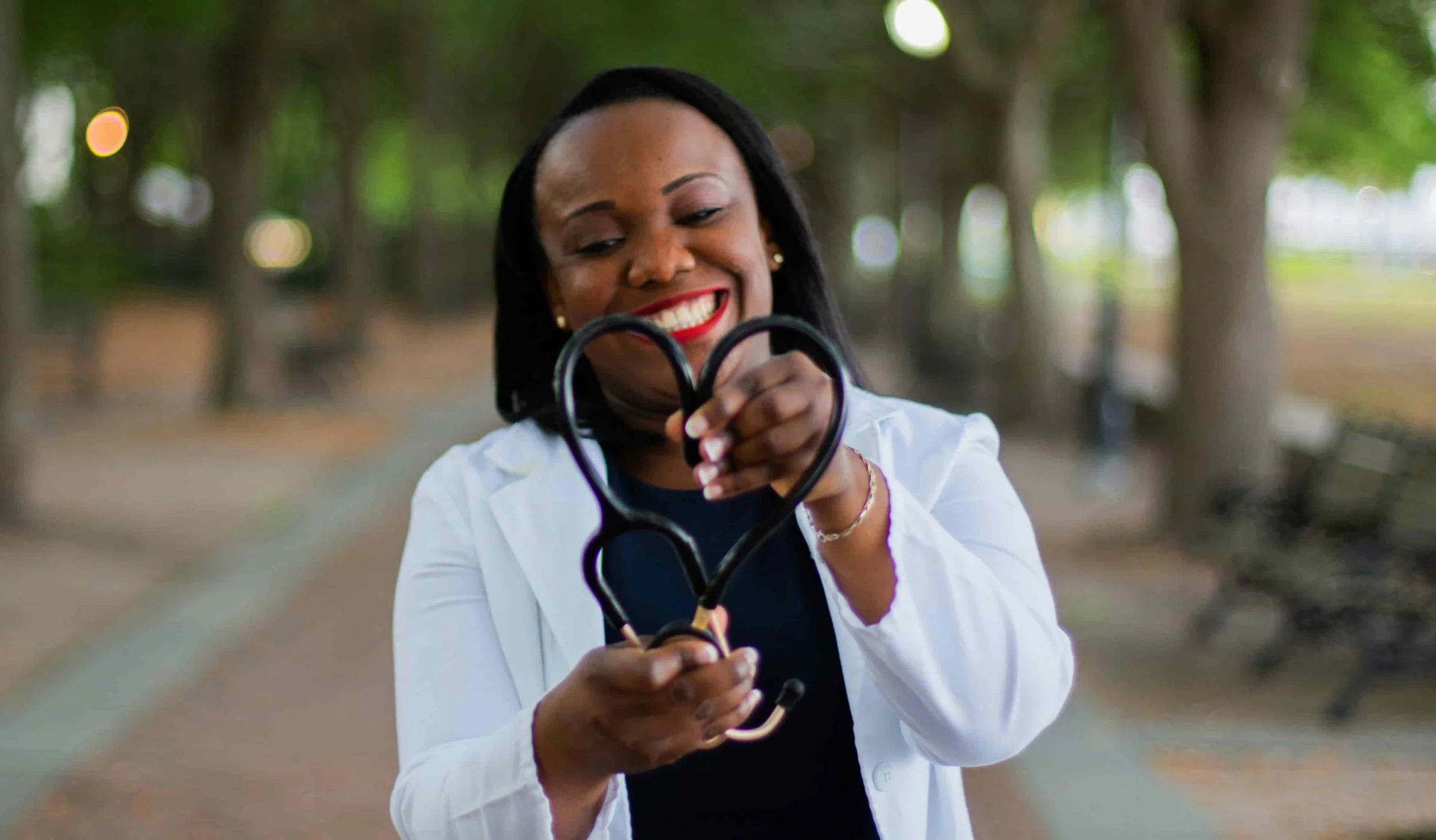 doctor making heart with stethoscope