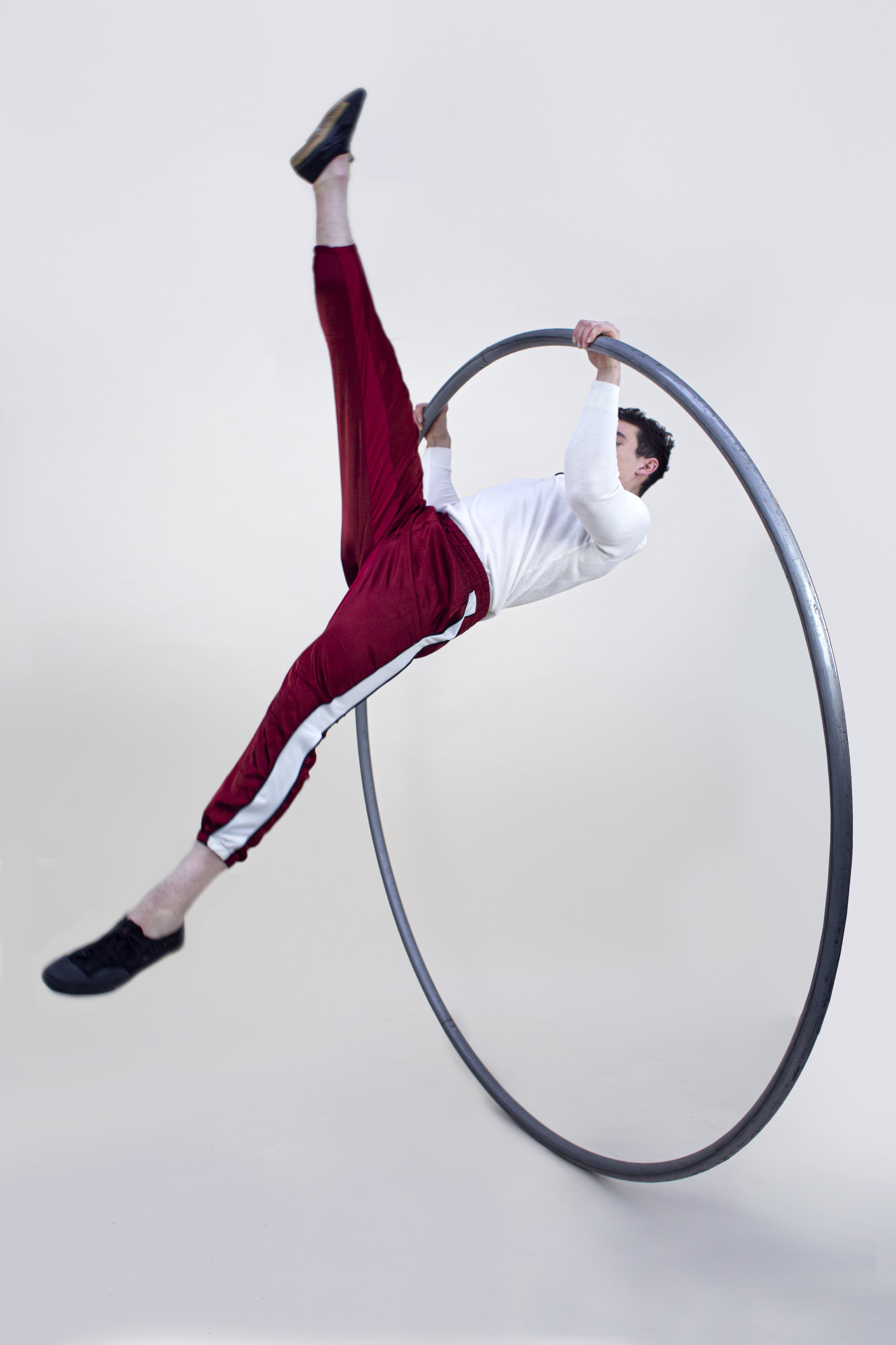 Mike Corr Circus Performing a Cyr Wheel Act